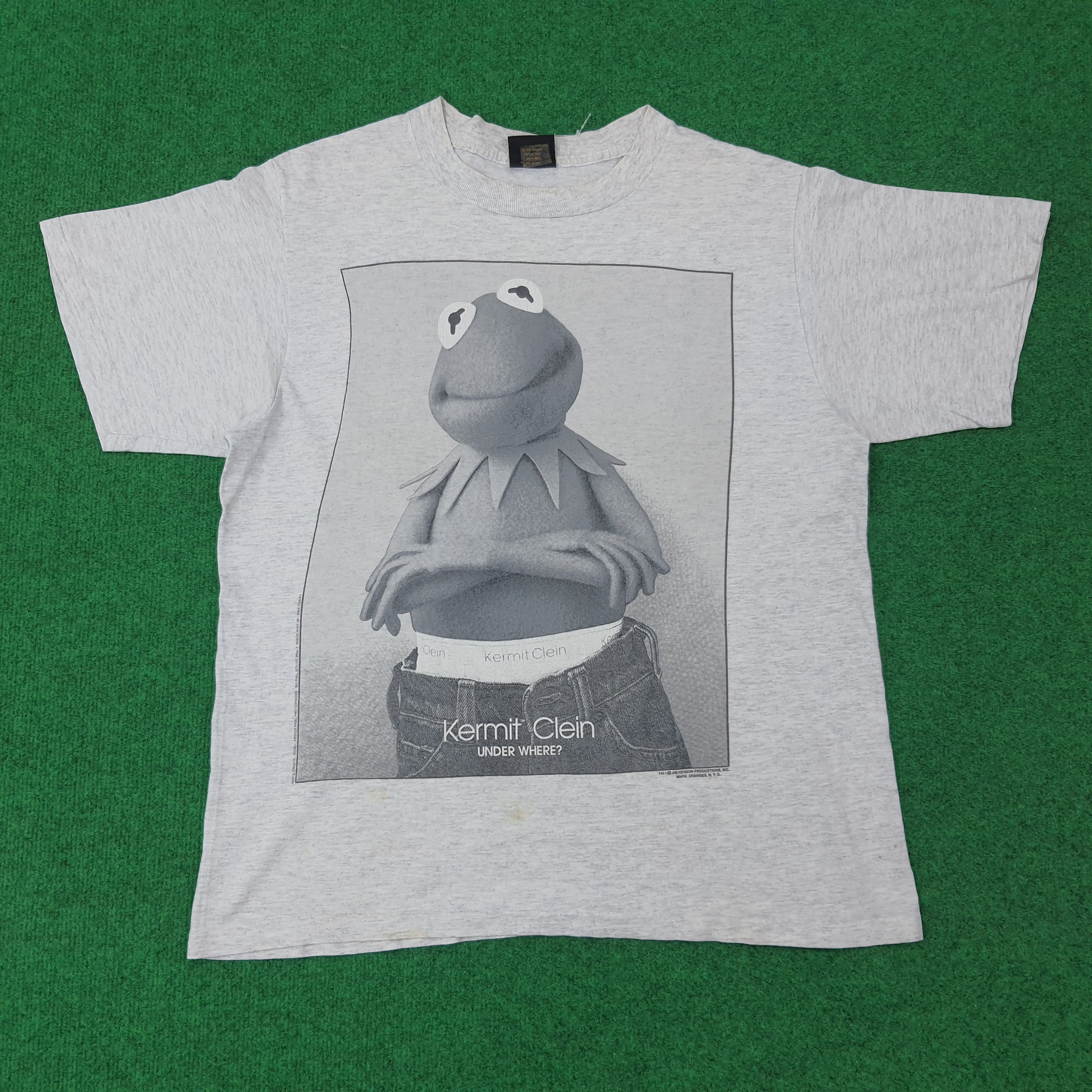 Vintage Calvin Klein Parody Kermit Clein The Muppets Tshirt C267N75 Size US L / EU 52-54 / 3 - 1 Thumbnail