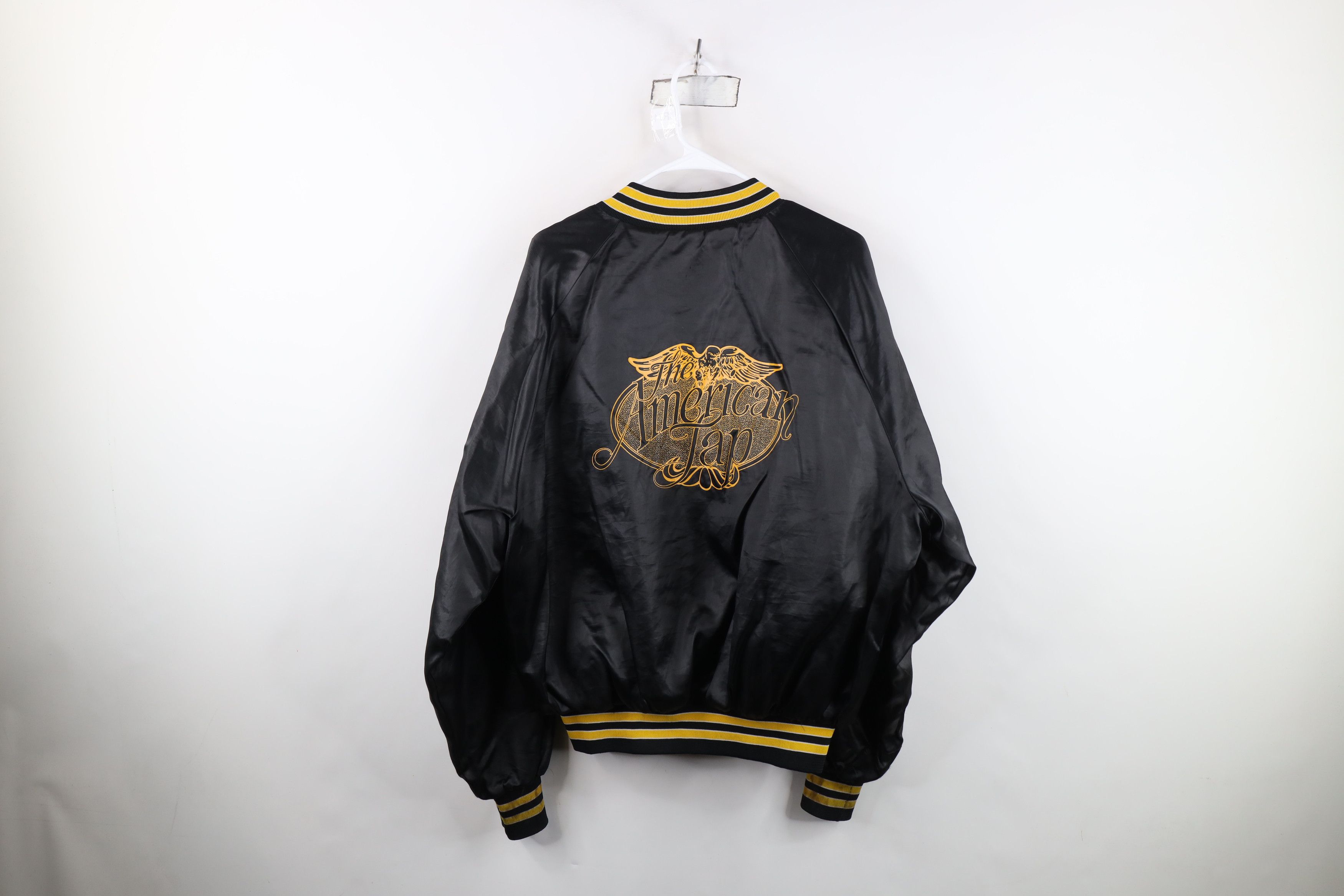 Vintage Vintage 80s American Tap Beer Satin Bomber Jacket Black USA Size L / US 10 / IT 46 - 12 Thumbnail