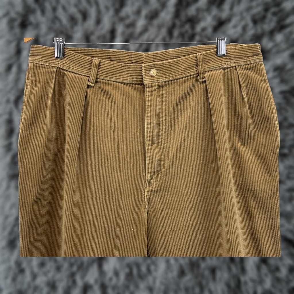 Polo Ralph Lauren VINTAGE Polo Ralph Lauren Corduroy Pants Men 36x35 Brown Pleated USA 80s Mens Size US M / EU 48-50 / 2 - 1 Thumbnail
