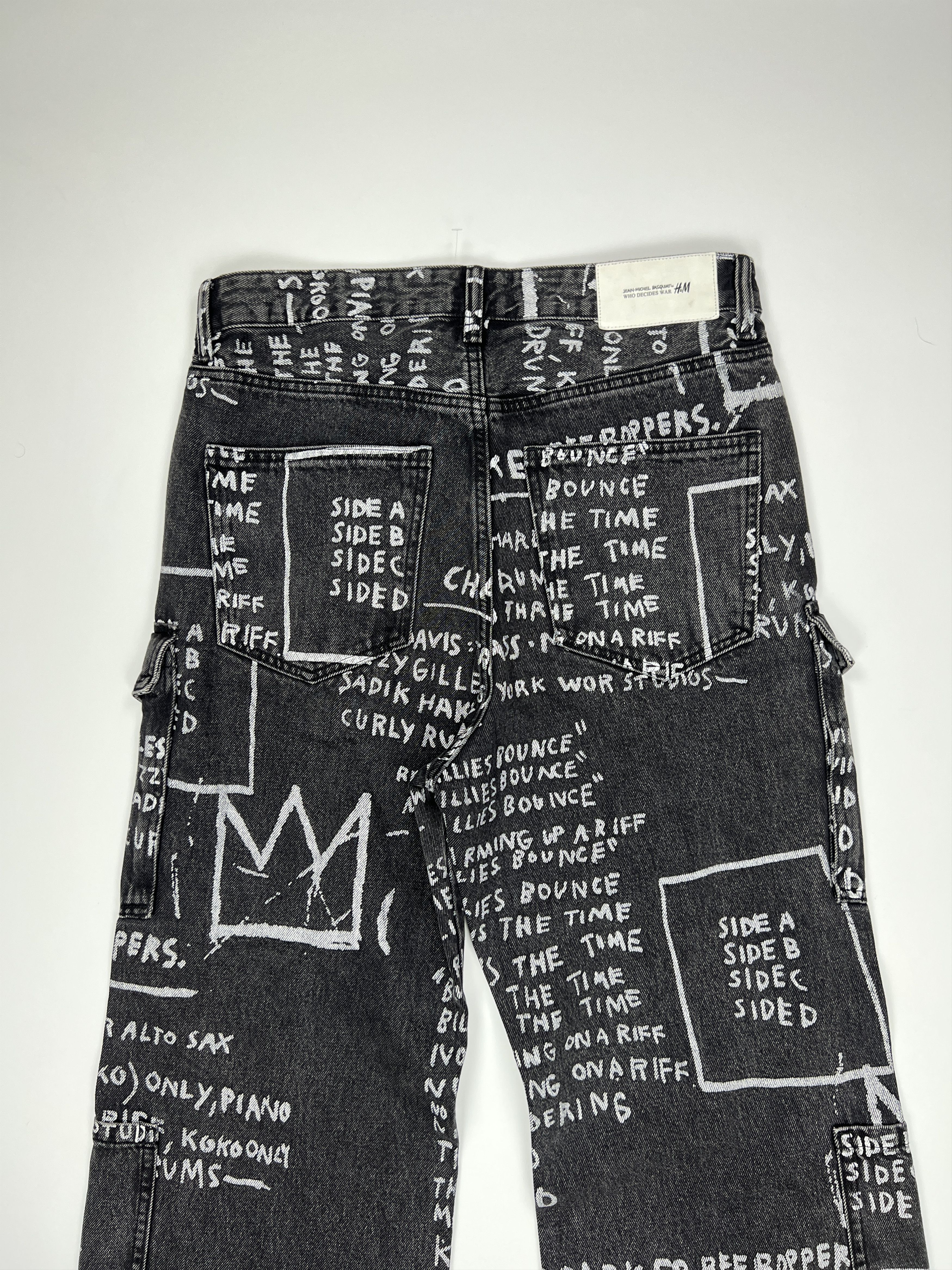 H&M × Jean-Michel Basquiat × Who Decides War H&M Jean Michel Basquiat Allover Printed Flared Denim Size US 32 / EU 48 - 4 Thumbnail