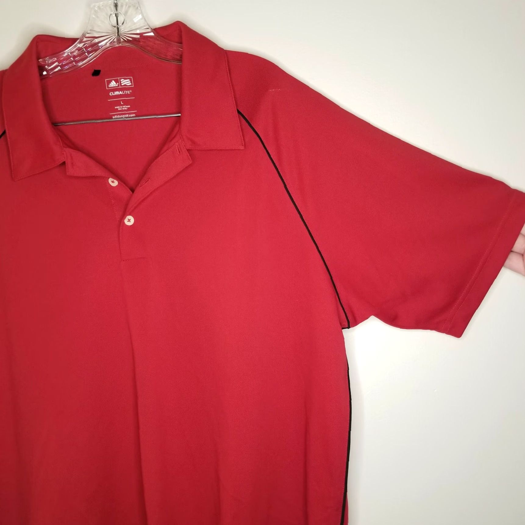 Adidas Adidas Golf Polo Shirt - Climalite Short Sleeve, Red, Size L, Men Size US L / EU 52-54 / 3 - 2 Thumbnail