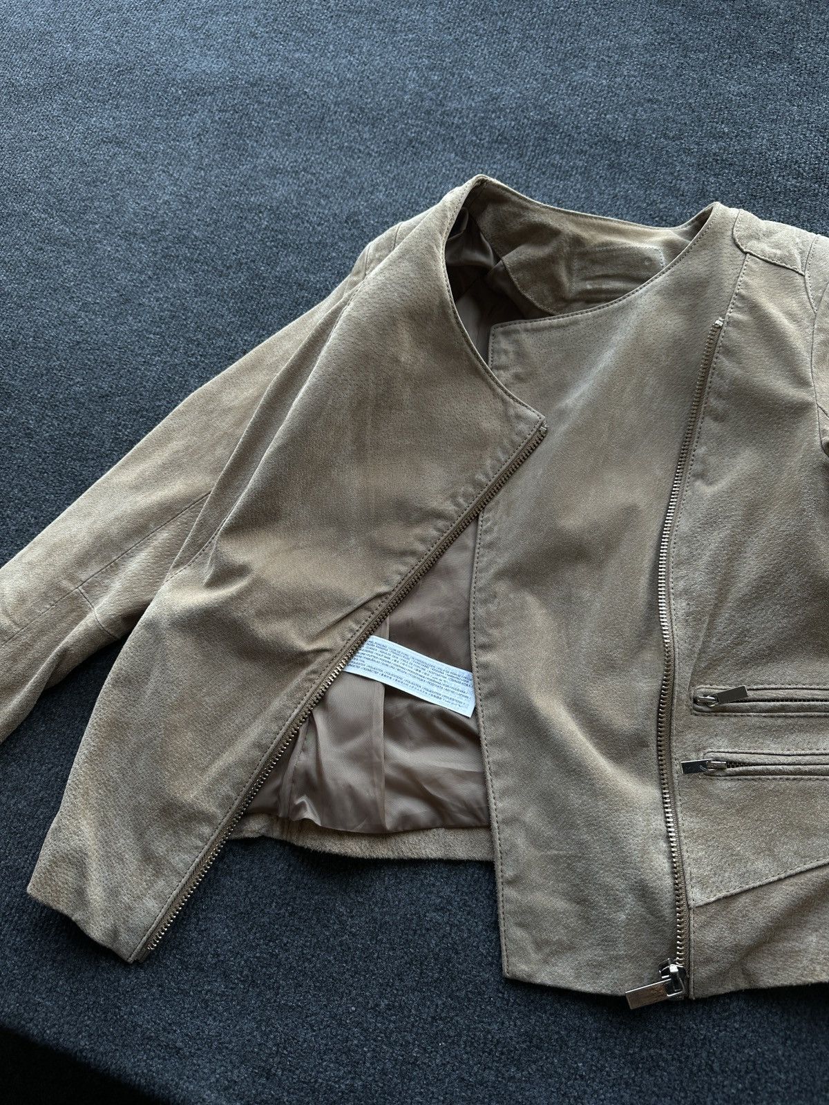 Other 🚨Y2K RICK OWENS TYPE DIRTY SLIM FIT ZIP LEATHER JACKET Size S / US 4 / IT 40 - 9 Thumbnail