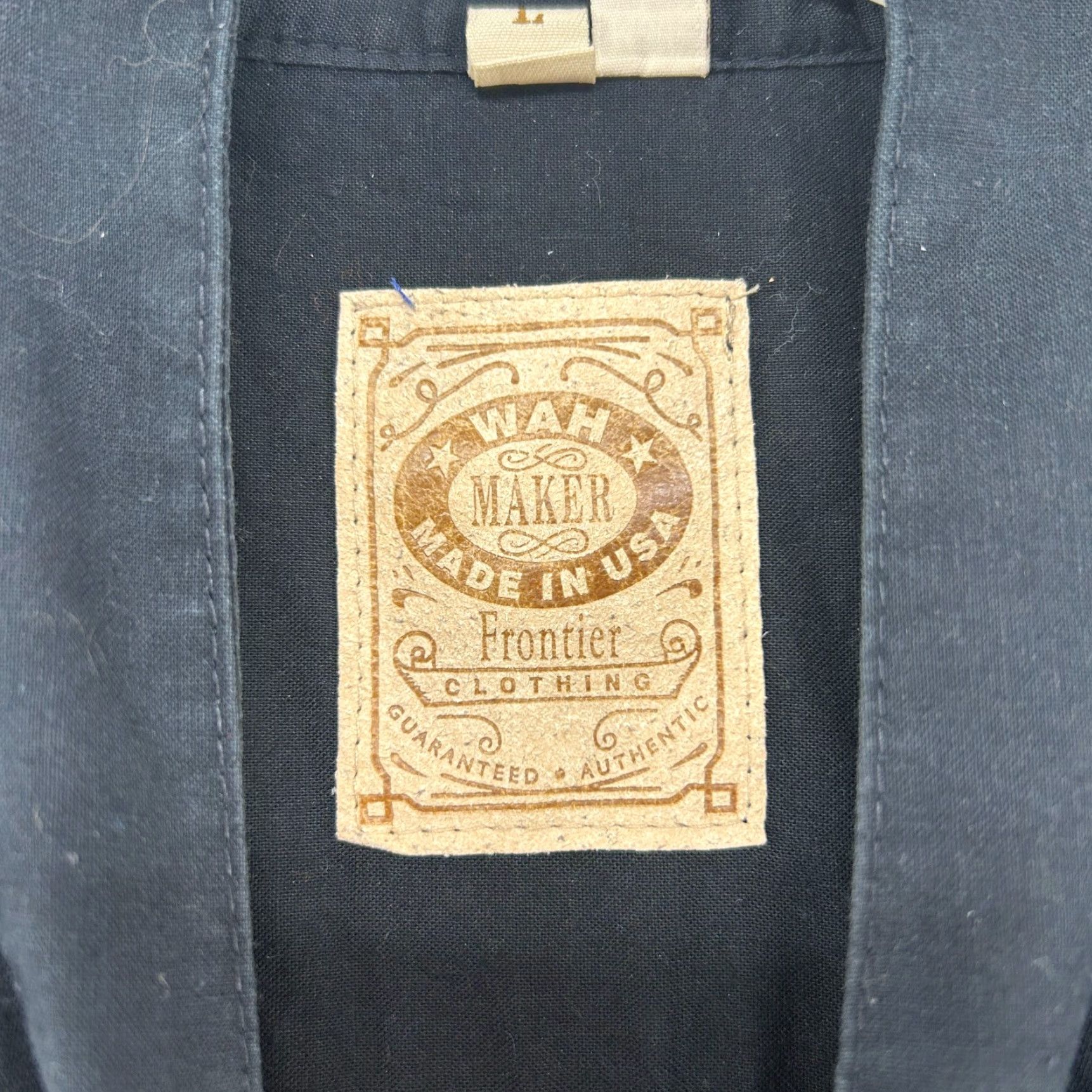 Vintage VINTAGE WAH Maker Shirt Mens L Black Long Sleeve Button Up Western Frontier USA Shirt Size US L / EU 52-54 / 3 - 7 Thumbnail