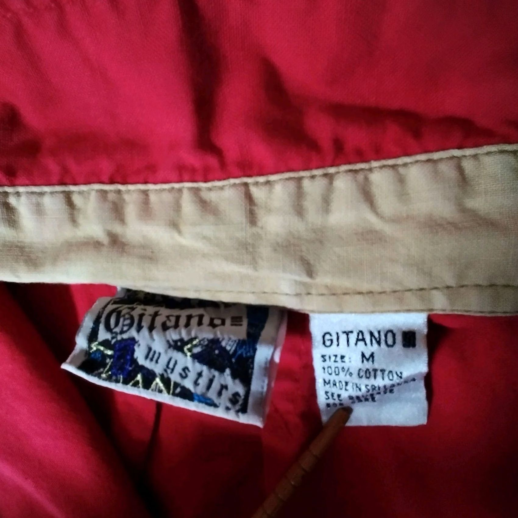 Vintage Gitano Mystirs Shirt Medium Red Button-Up Long Sleeve Vintage 1990s Retro Shirt Mens Size US M / EU 48-50 / 2 - 6 Thumbnail