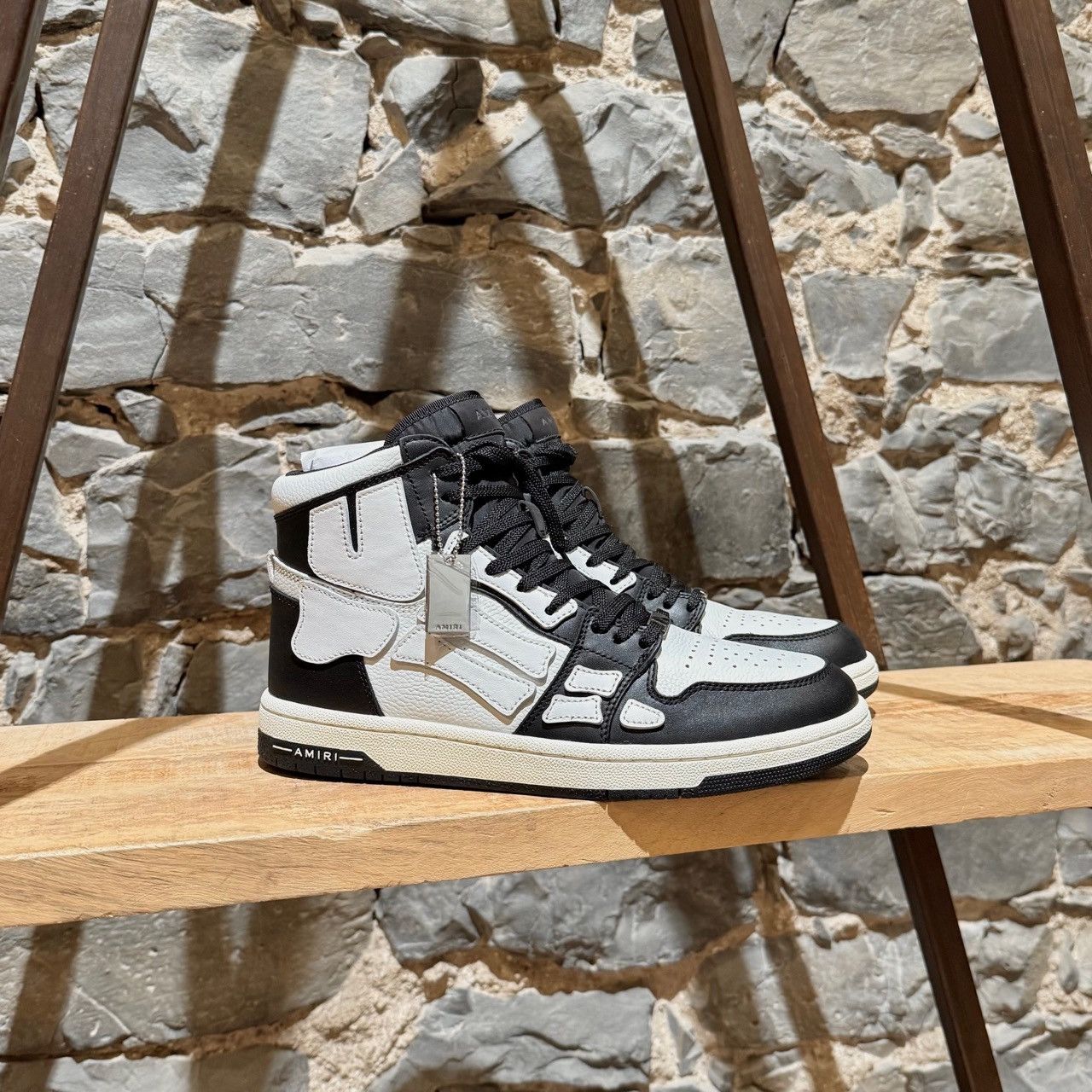 Amiri White Black Skeleton High-Top Sneakers