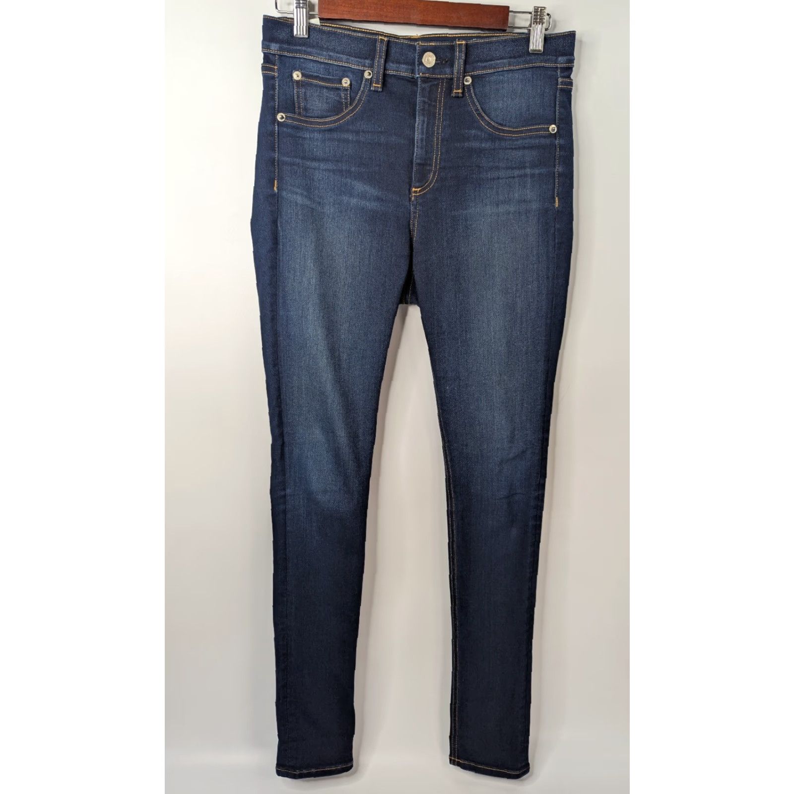 Rag & Bone rag & bone Jeans Blue Denim High Rise Skinny 28 Womens Class Regular Stretch Dark Wash 5-Pocket Bohemian City Festival Modern Size 28" / US 6 / IT 42 - 2 Thumbnail