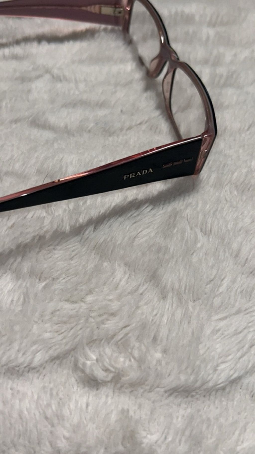 Prada Women's Prada Black & Pink Rectangular Glasses One Size Size ONE SIZE - 2 Thumbnail