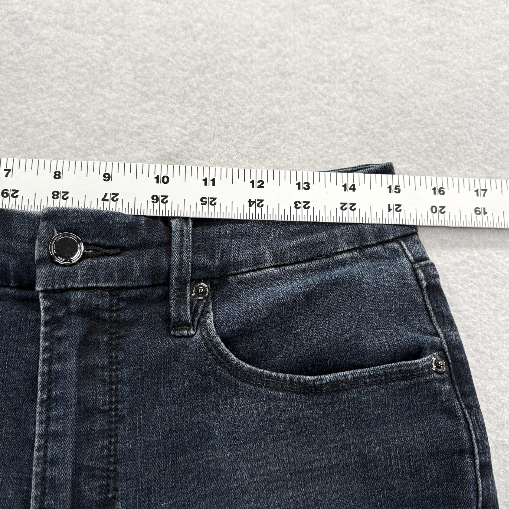 Good American Good American Jeans Womens 10/30 Dark Blue Mid Rise Ankle Raw Hem Stretch Skinny Size 32" / US 10 / IT 46 - 7 Thumbnail