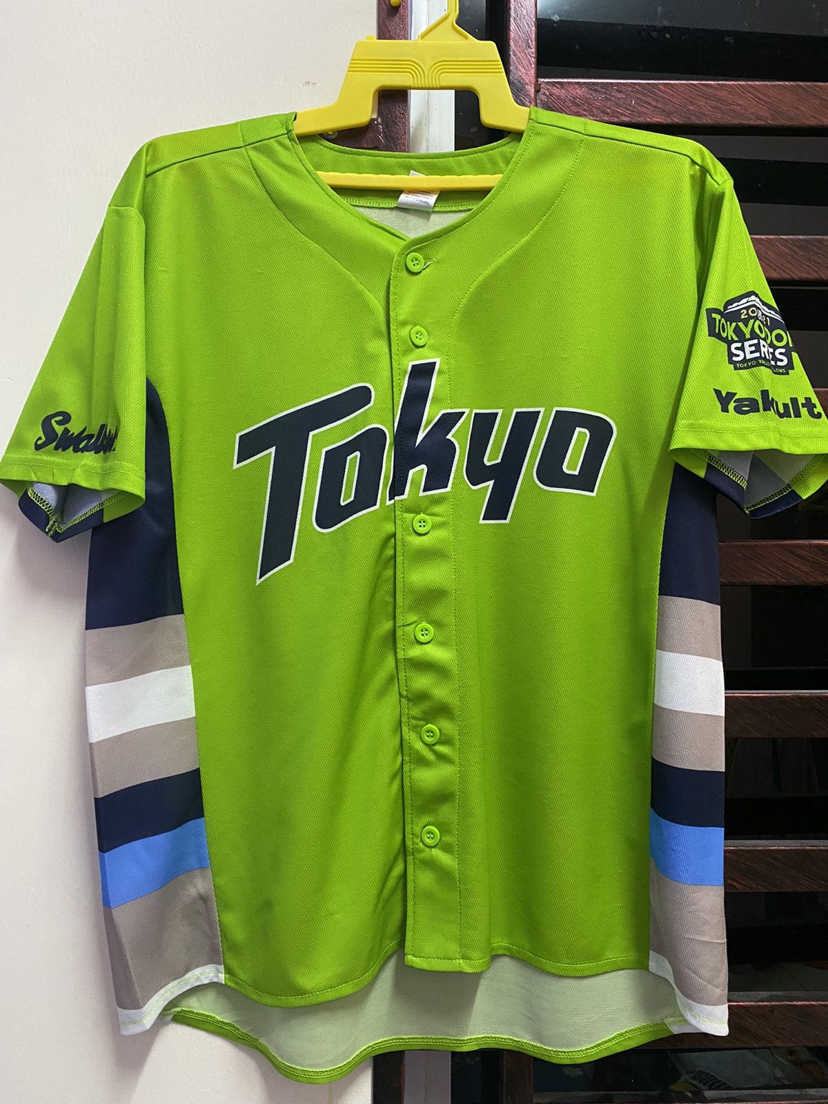 Japanese Brand × MLB Majestic Tokyo Yakult Swallows Baseball Jersey Size US XL / EU 56 / 4 - 3 Thumbnail