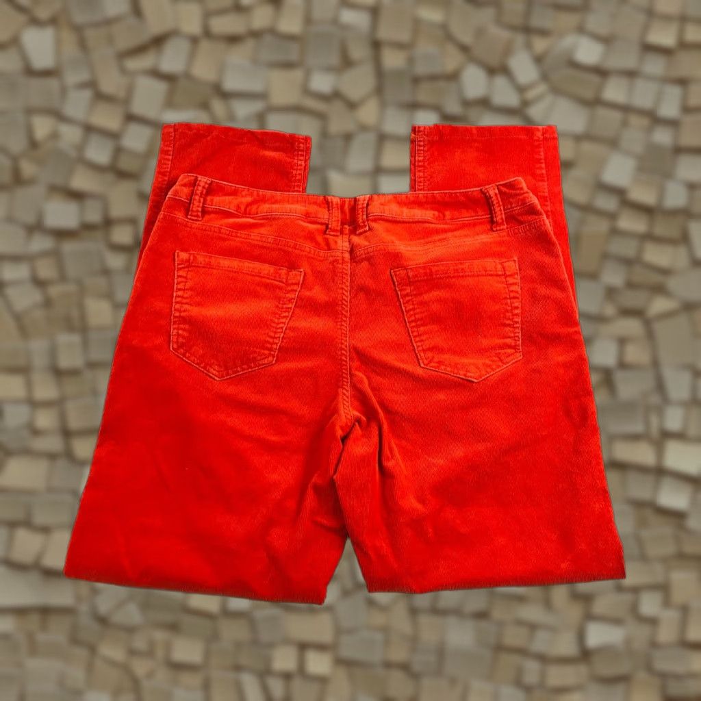 Merona Merona Fit 2 Jeans Womens Size 12 Orange Corduroy Stretch Hemmed 29" Regular Straight pants Womens 12 Orange Corduroy Stretch 29" Hemmed Size 34" / US 12 / IT 48 - 1 Thumbnail