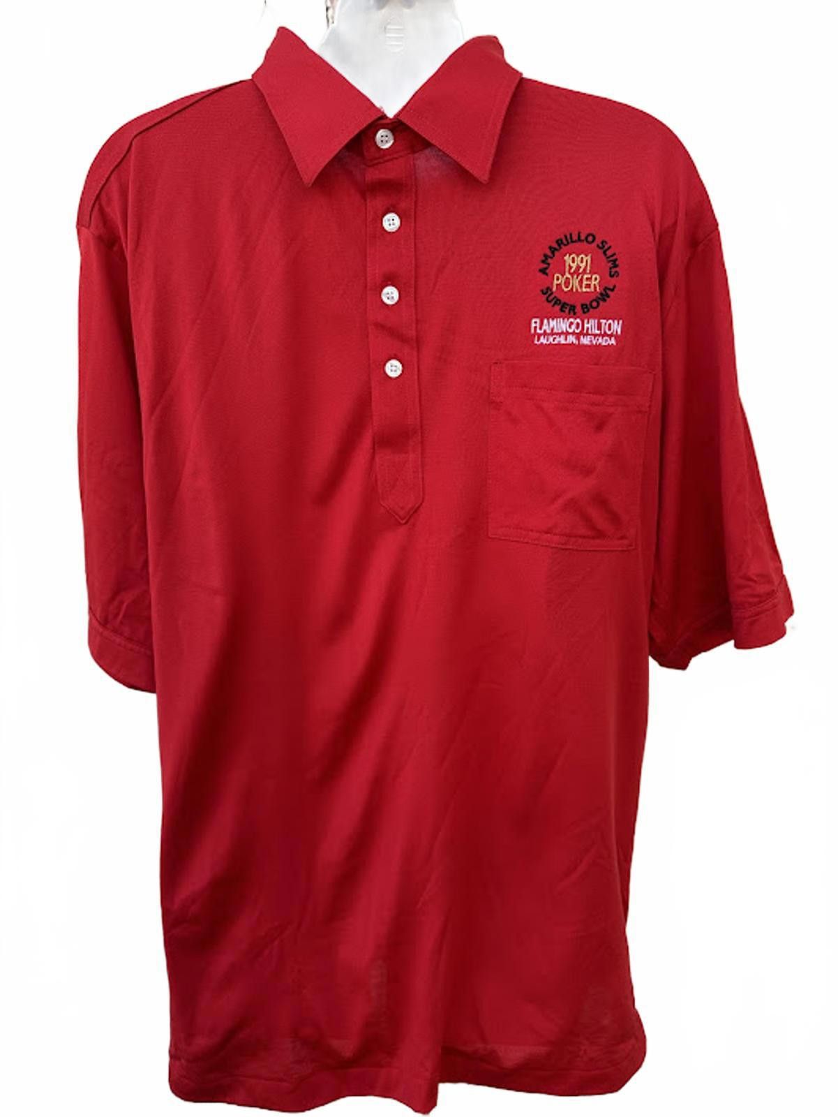 Other 1991 Amarillo Slim Poker Polo Flamingo Hilton Size US XL / EU 56 / 4 - 2 Thumbnail