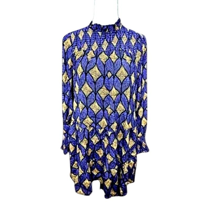 Other Melloday Mini Dress Geometric High Neck Purple Orange XS Size XS / US 0-2 / IT 36-38 - 2 Thumbnail