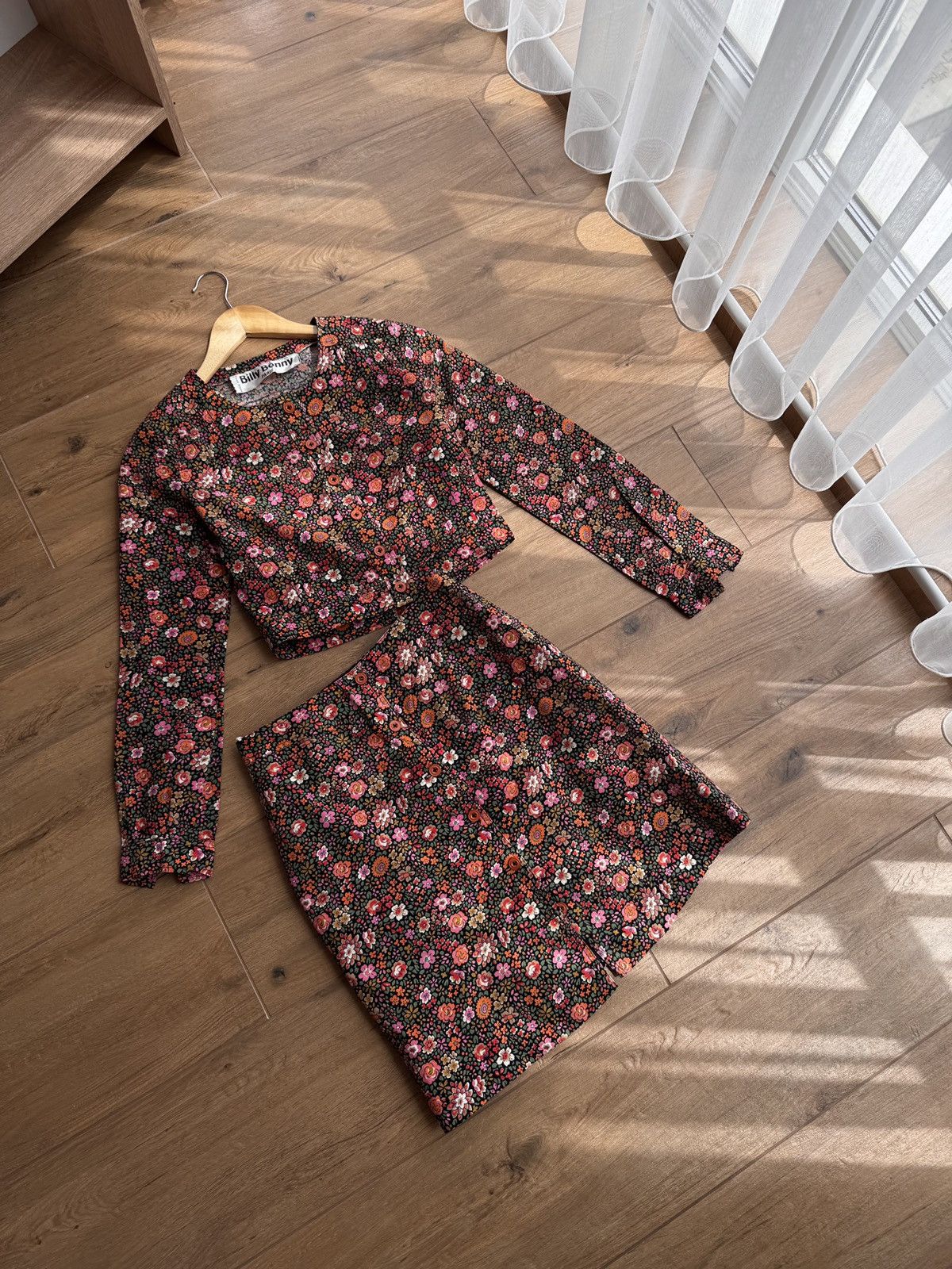 Japanese Brand × Vintage Vintage Billy Bonny Paris Floral Streetwear W' Skirt Suit Size 24" / US 00 / IT 34 - 2 Thumbnail