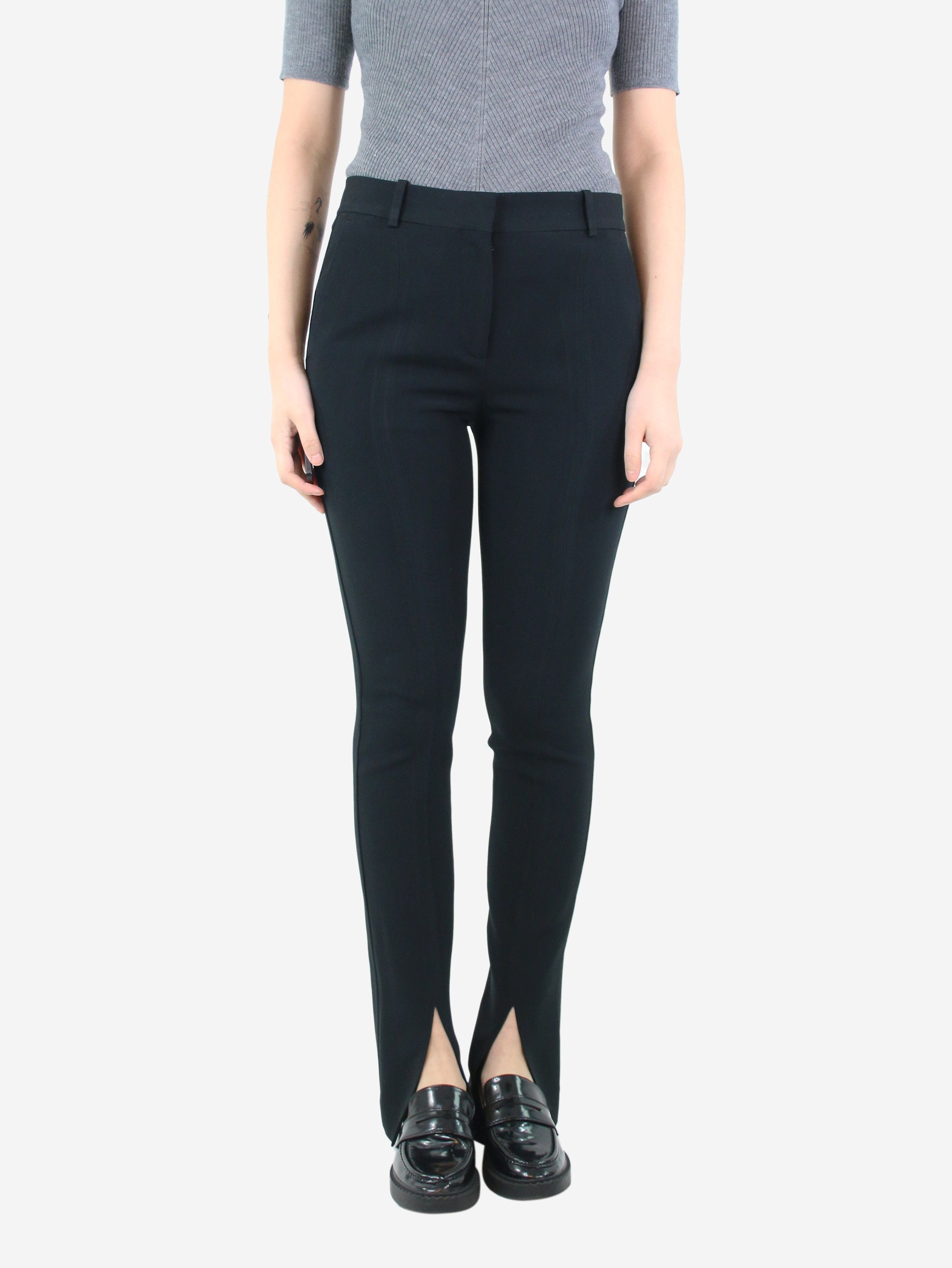 Image of Victoria Beckham Black Slim-Leg Tailored Trousers - Size Uk 12, Women's