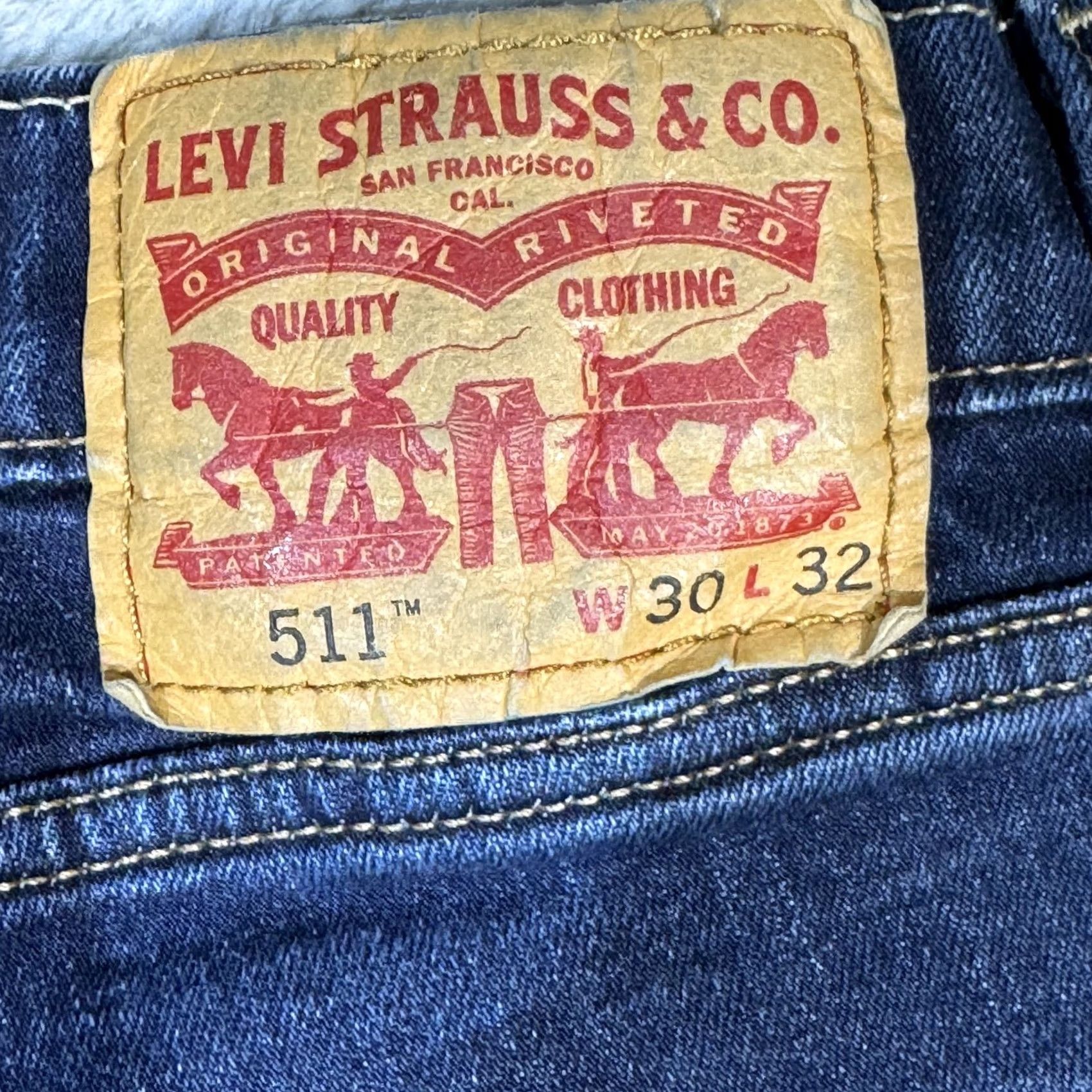 Levi's Levi's 511 Jeans Mens 30x32 Blue Slim Fit Stretch Denim Tapered Leg"} Size US 30 / EU 46 - 3 Thumbnail