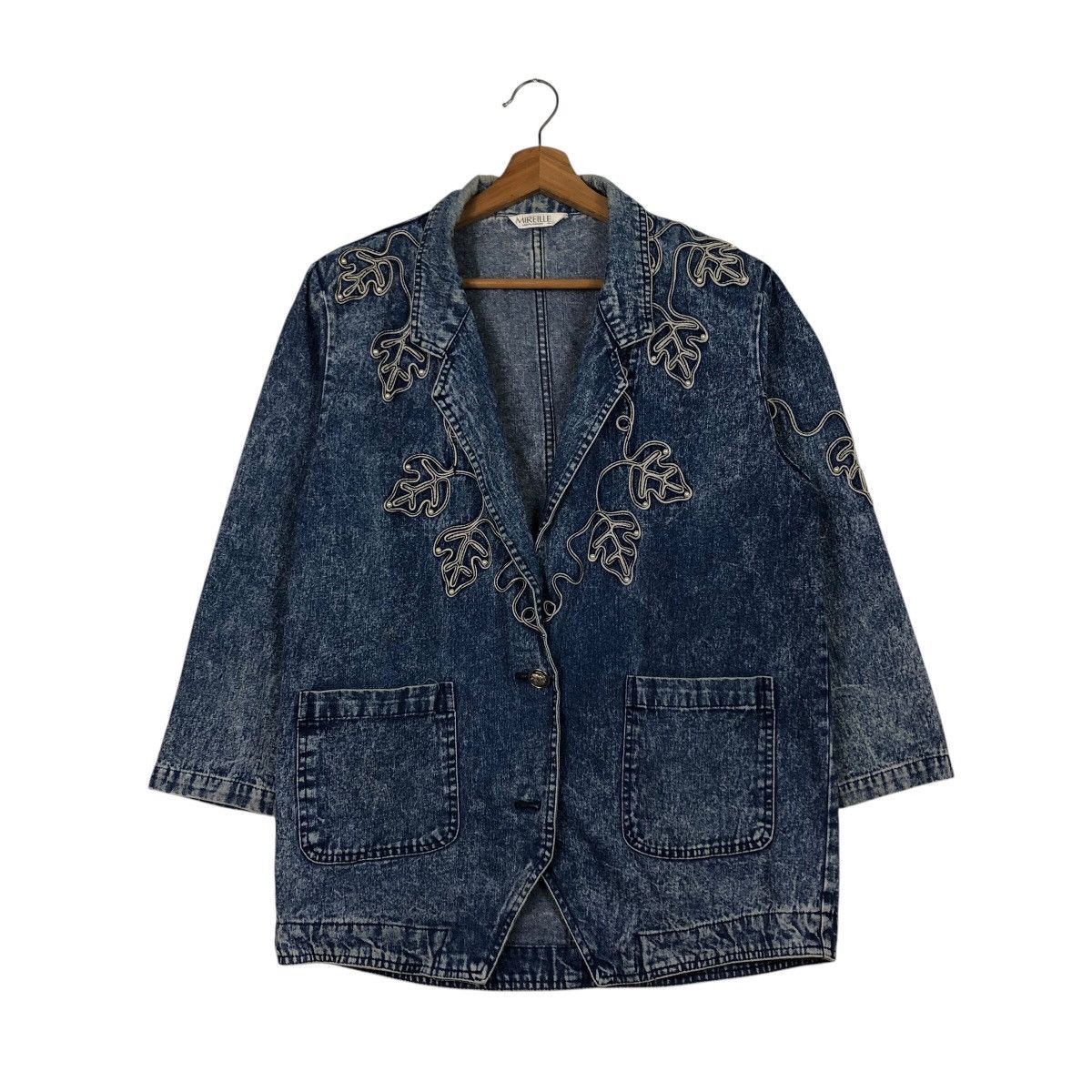 Japanese Brand 📌Vintage Denim Jacket Mireille Embroidery Issey Miyake Size US L / EU 52-54 / 3 - 2 Thumbnail