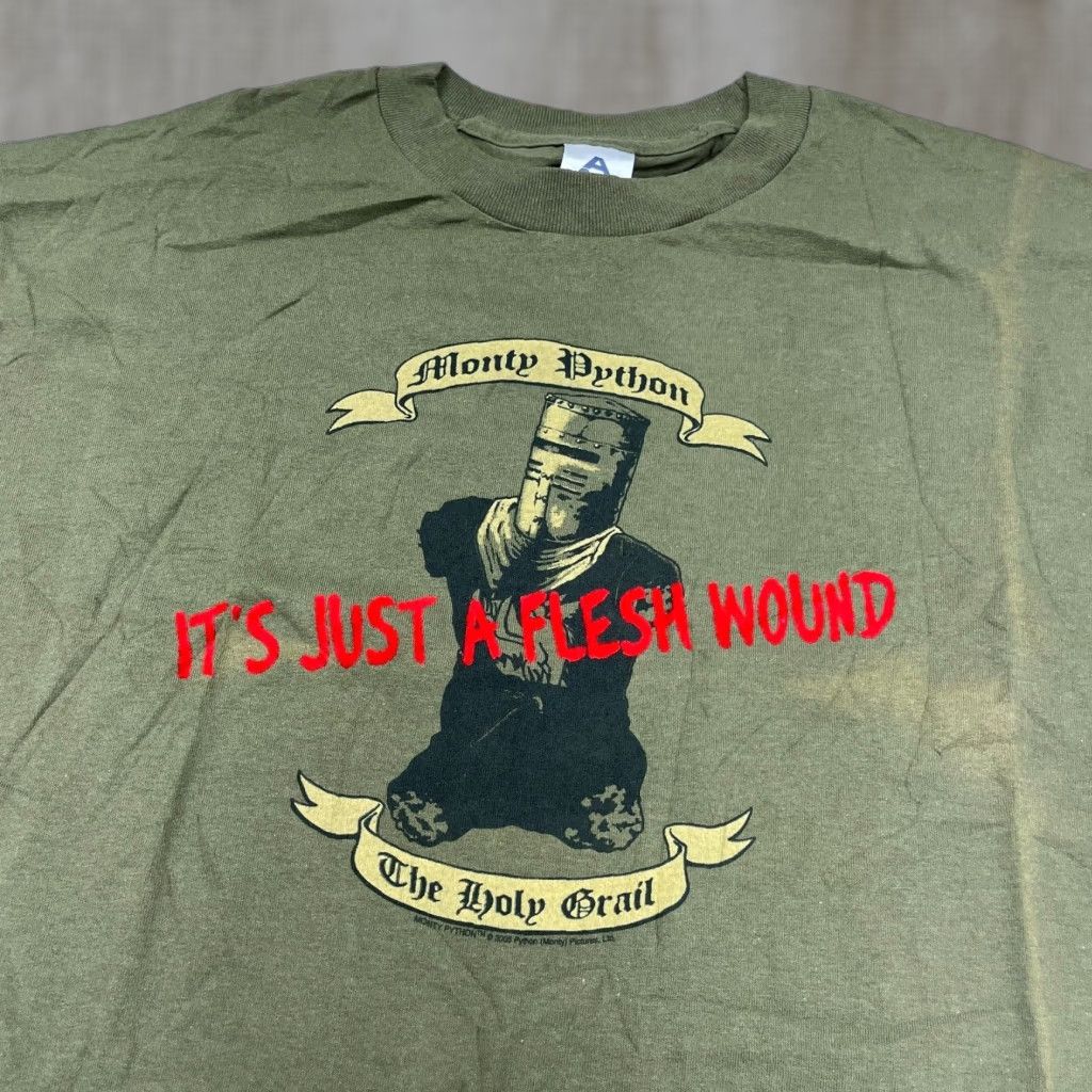 AAA VINTAGE Monty Python Shirt Men L Green Y2K Movie Promo Tee 2006 Olive Logo Graphic Print T-Shirt Theme Hipster Retro TV Mens Size US L / EU 52-54 / 3 - 1 Thumbnail