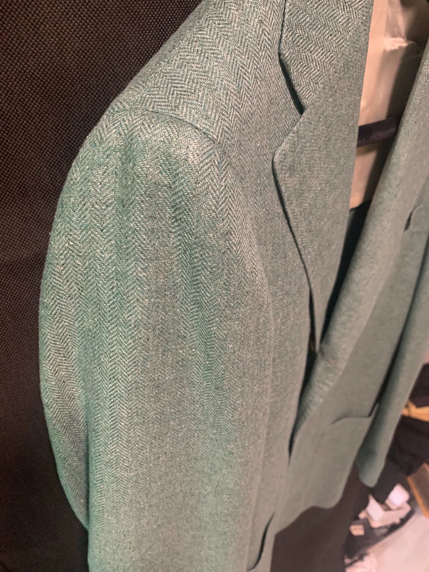 Ring Jacket Ring light green silk blazer 48 Size 48R - 3 Thumbnail