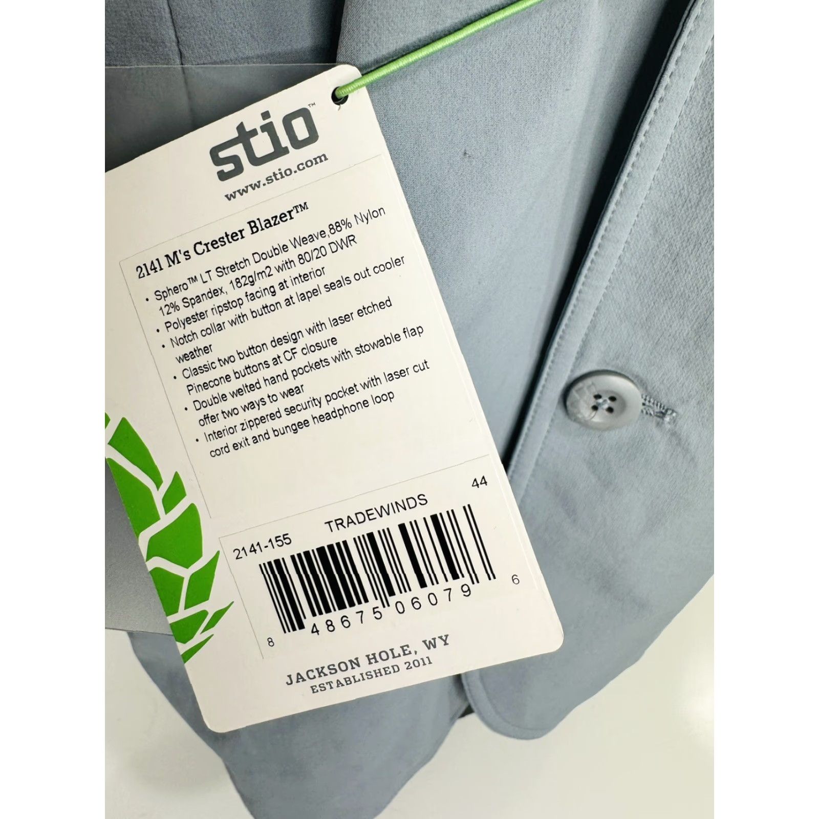 Vintage Stio Blazer Mens 44 Lightweight Travel Nylon Blazer Jacket Blue 90s Style Decade Mens B10.5 Size 44R - 4 Thumbnail