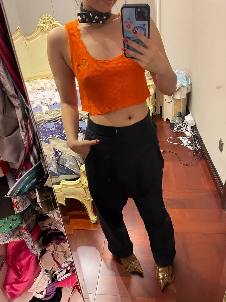 Vivienne Westwood vivienne westwood Orange knit vest with gold logo Size S / US 4 / IT 40 - 2 Thumbnail