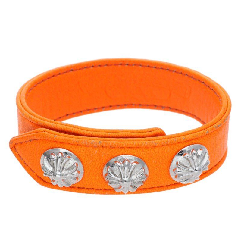 Chrome Hearts CHROME HEARTS 3 Silver Snap Button Leather Bracelet Size ONE SIZE - 1 Thumbnail