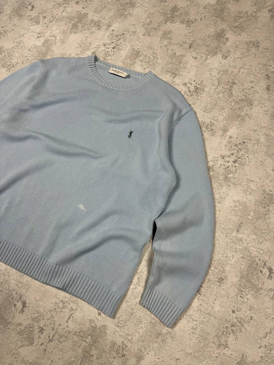 Yves Saint Laurent Vintage Yves Saint Laurent Y2K Blue Knit Sweater Size US L / EU 52-54 / 3 - 3 Thumbnail