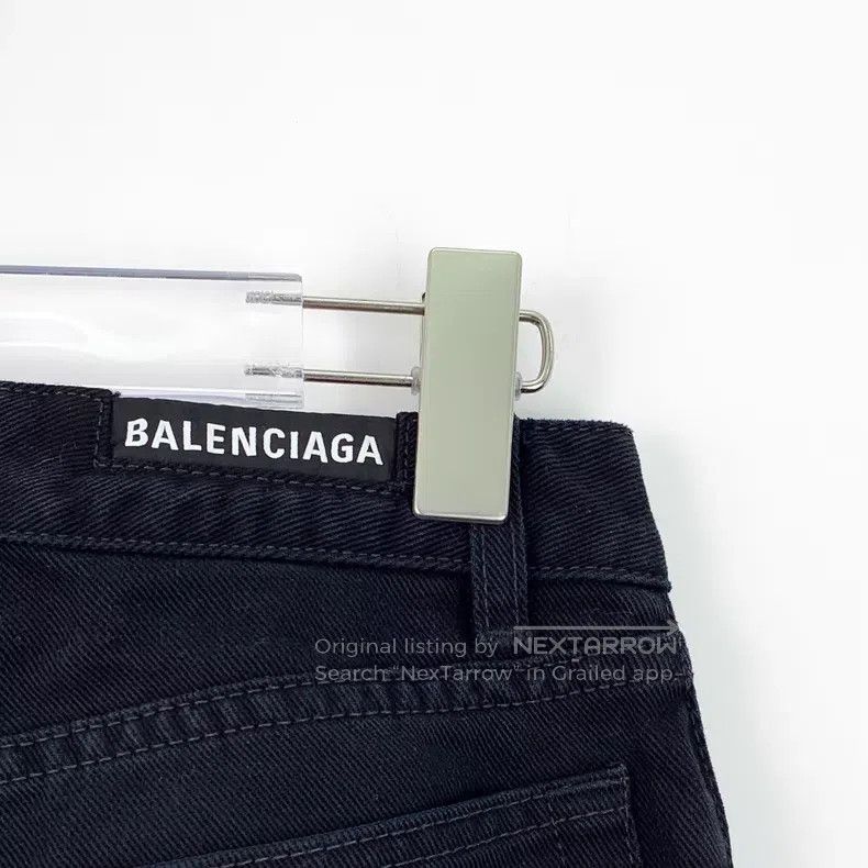 Balenciaga Balenciaga Black Cotton Denim Skirt Size 35" - 5 Thumbnail