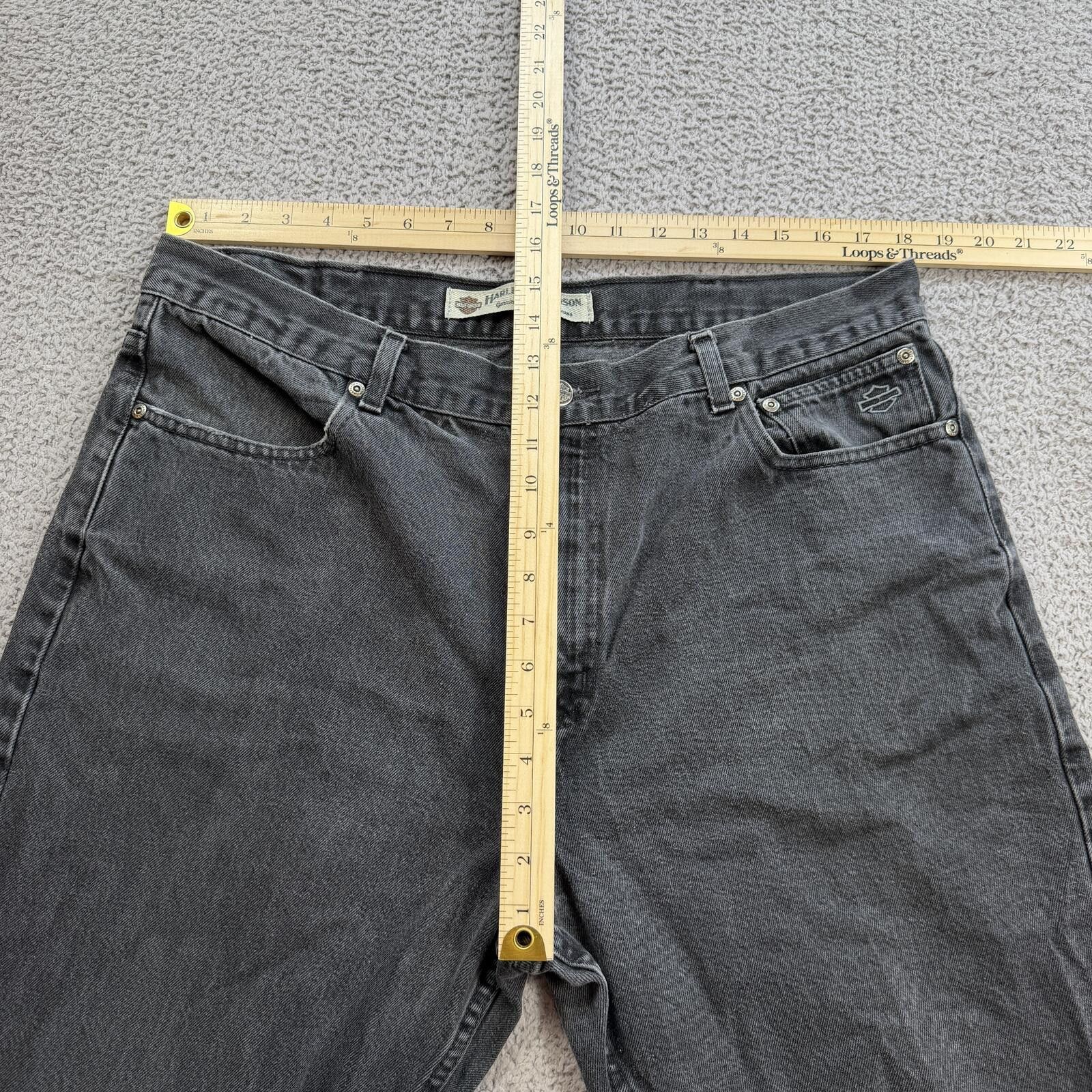 Harley Davidson Vintage Harley Davidson Black Denim Jeans Relaxed Y2K 36x30 Size US 36 / EU 52 - 3 Thumbnail