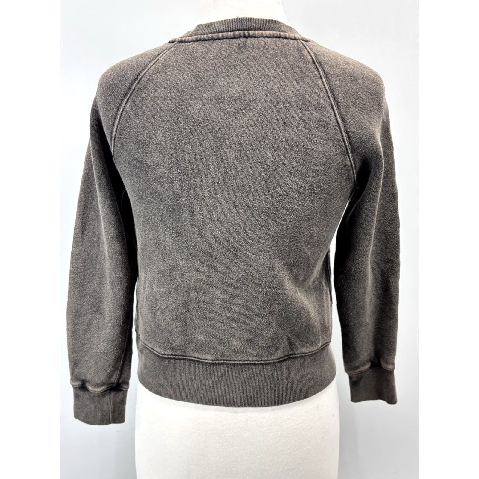 Free People VINTAGE Free People Crew Neck Sweatshirt XS Brown Crop Women Grunge Bohemian Size XS / US 0-2 / IT 36-38 - 3 Thumbnail