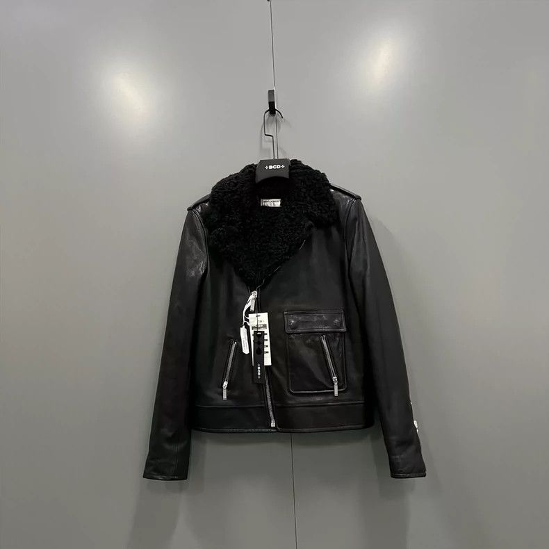 Saint Laurent Paris Saint Laurent Leather Jacket with Shearling Collar Size US L / EU 52-54 / 3 - 1 Thumbnail