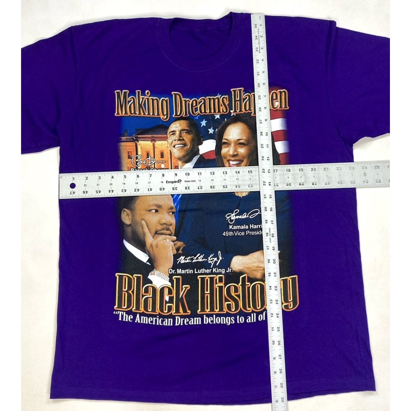 Gildan VINTAGE Black History Making Dreams Happen Graphic T-shirt Men XL Purple Short Sleeve Size US XL / EU 56 / 4 - 6 Thumbnail
