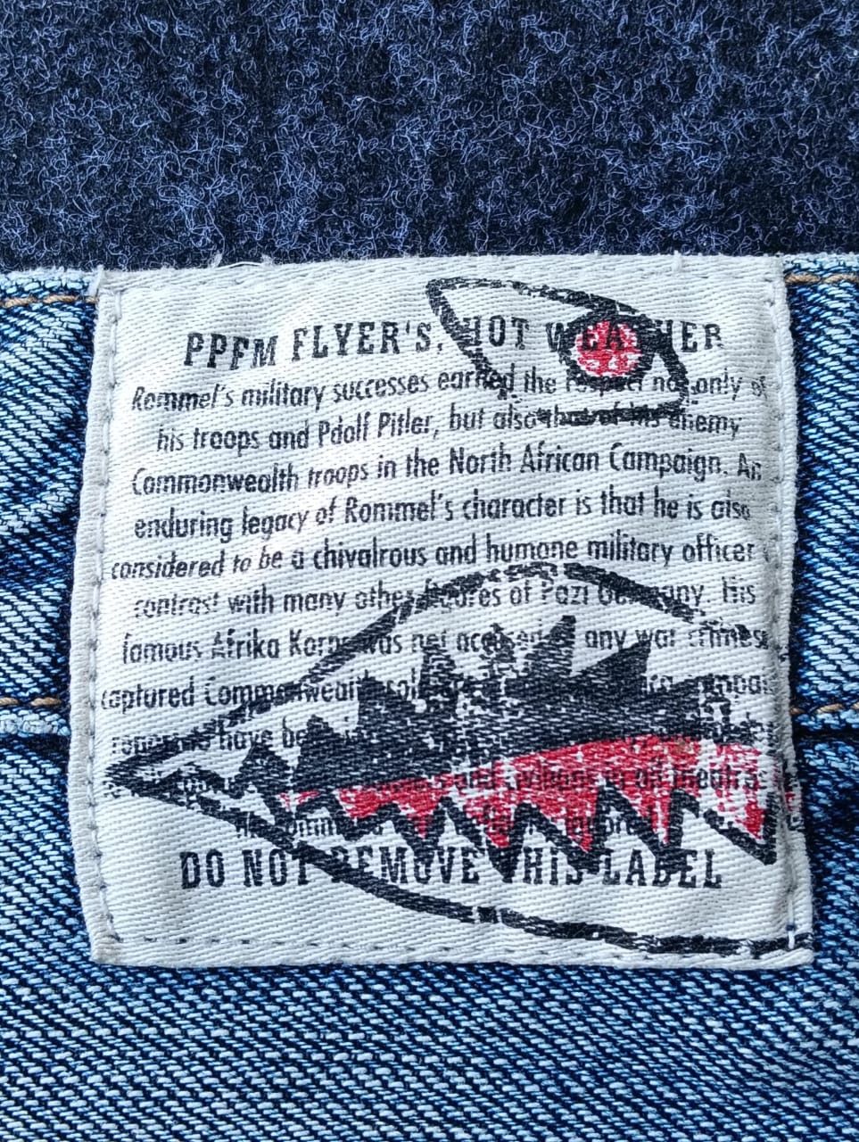 PPFM PPFM Flyer's Hot Weather Distressed Shark Face Denim Jeans Size US 31 - 5 Thumbnail