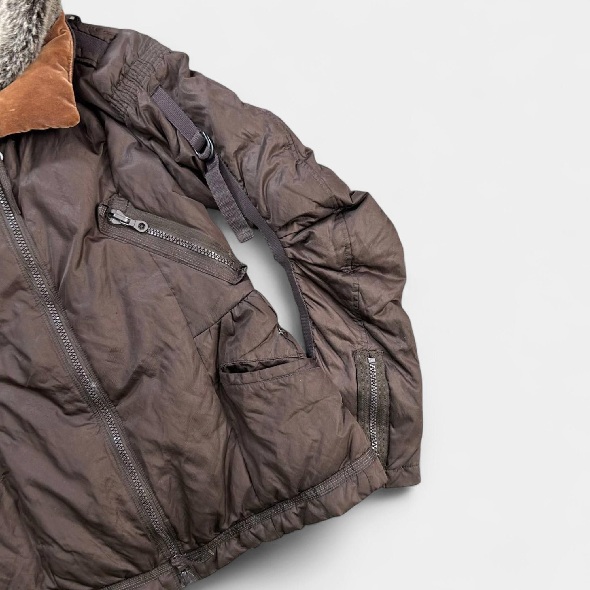 Marithe + Francois Girbaud Marithé + François Girbaud Fur Collar Brown Jacket Size M / US 6-8 / IT 42-44 - 3 Thumbnail