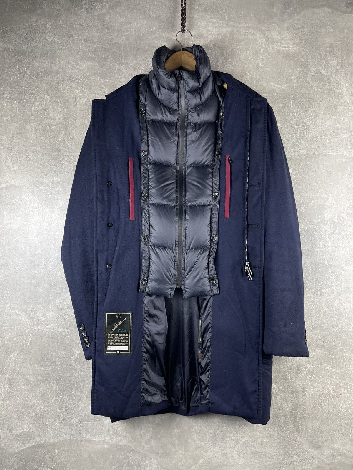 Montecore Montecore Luxury Navy Down Zip Button Quilted Coat Jacket Size US L / EU 52-54 / 3 - 5 Thumbnail