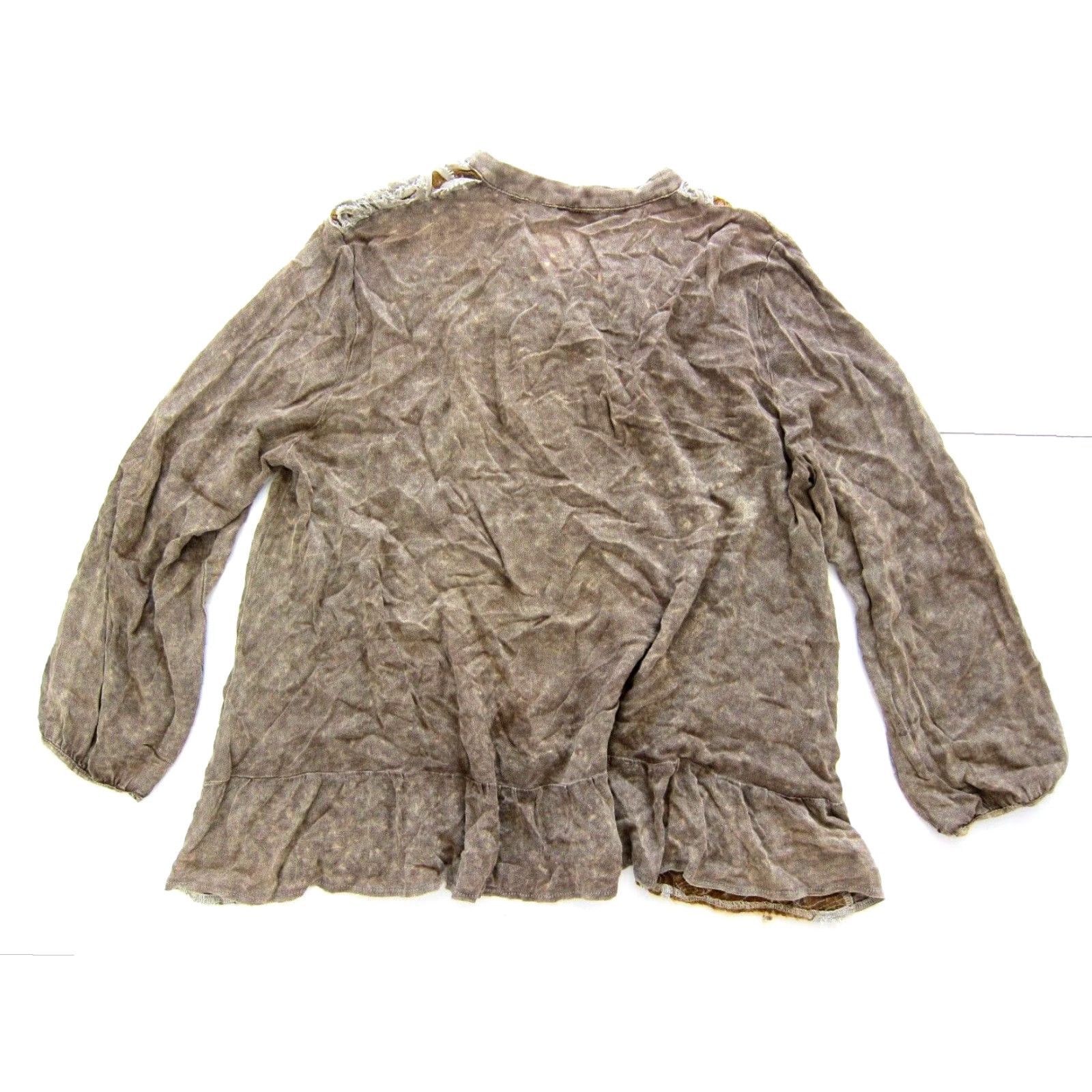 Vintage Radzoli 100% Rayon Brown Long Sleeve Floral Tunic Peasant Blouse Top Woman XL Size XL / US 12-14 / IT 48-50 - 2 Thumbnail