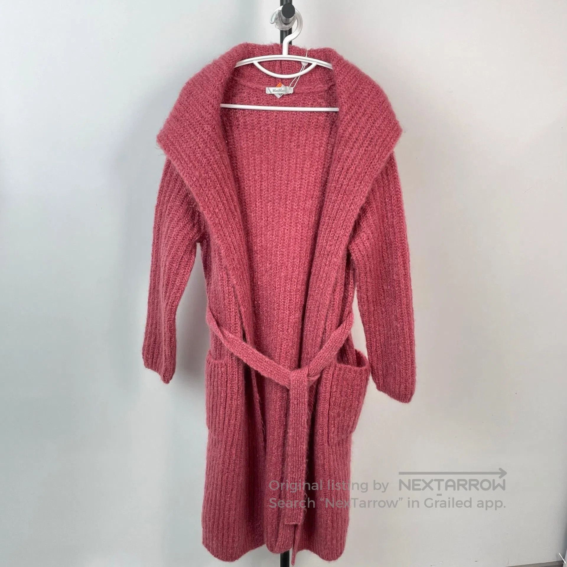 Max Mara MaxMara Pink Mohair Long Knit Coat. Size M / US 6-8 / IT 42-44 - 1 Thumbnail