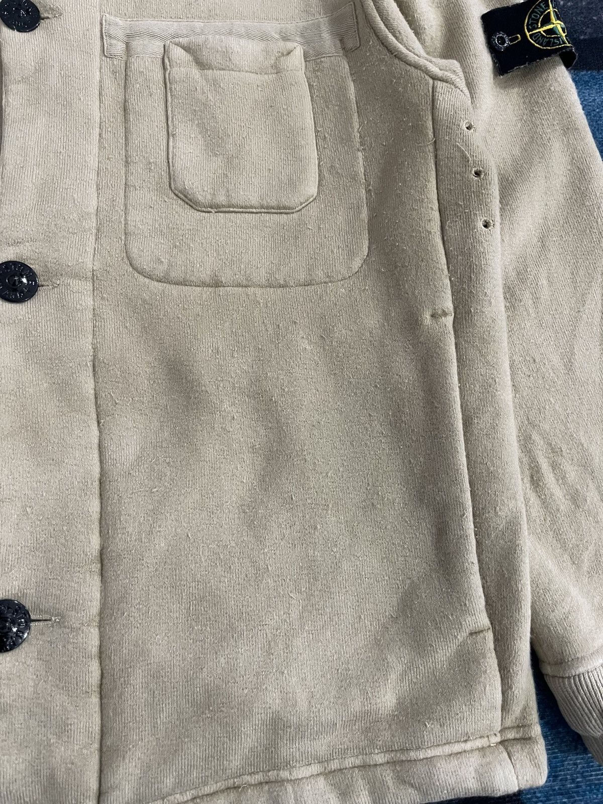 Stone Island Vintage 1999 Stone Island Beige Fleece Lined Hoodie Jacket Size US L / EU 52-54 / 3 - 8 Thumbnail
