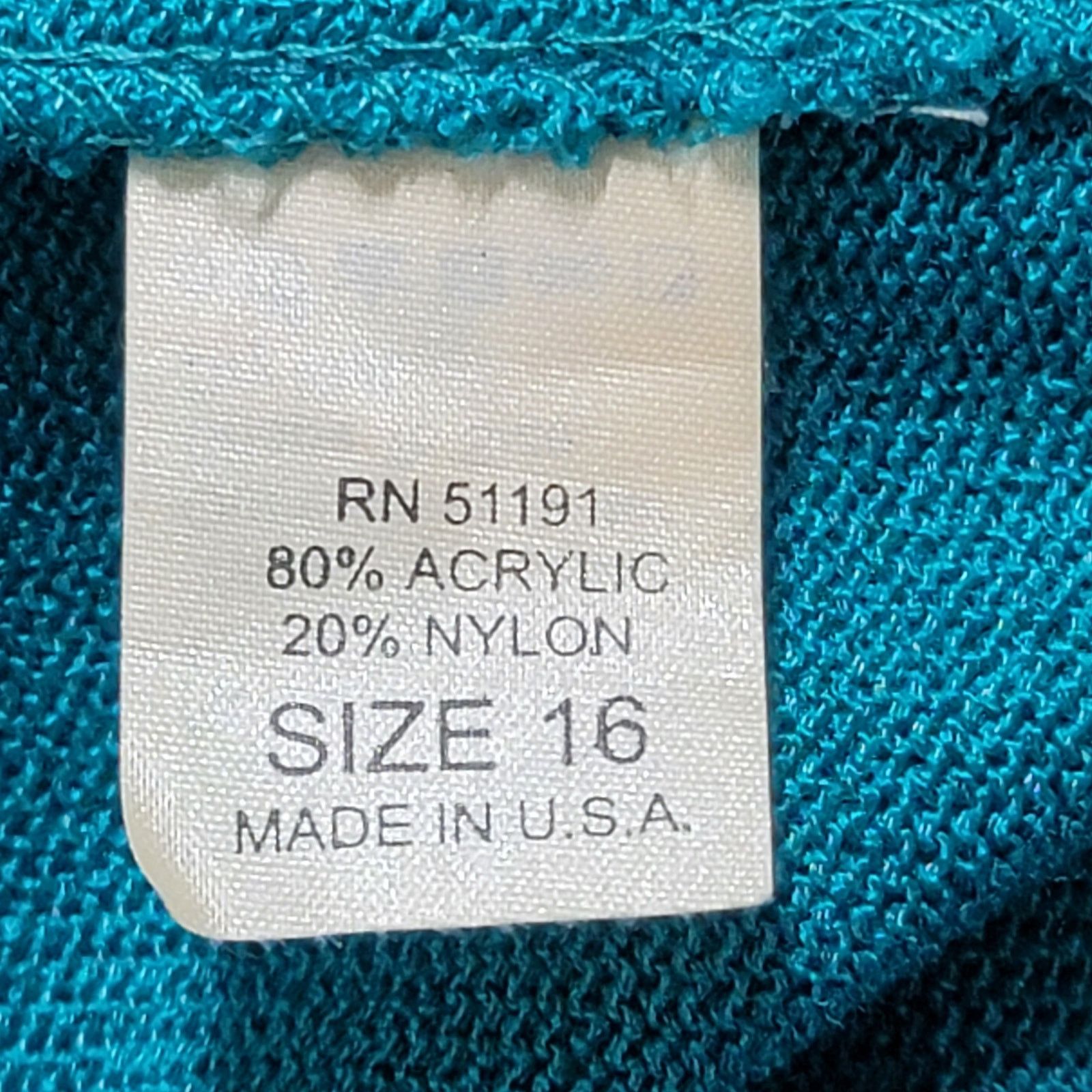 Other Philippe Marques Teal Blue Green Tight Knit Top 16P Size XXL / US 16-18 / IT 52-54 - 4 Thumbnail