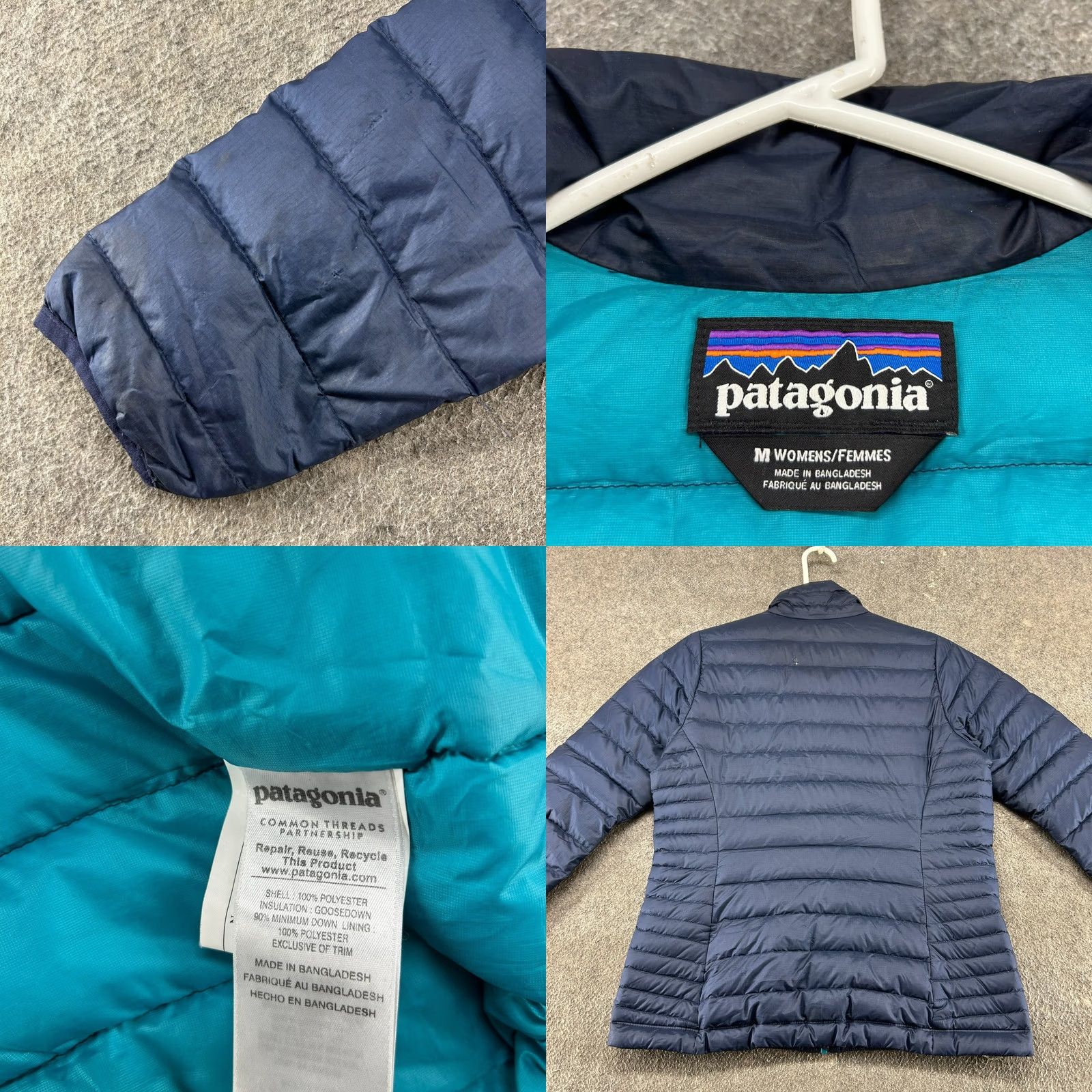 Patagonia Patagonia Womens M Blue Puffer Jacket Goose Down Insulated Logo Full Zip Pocket Size M / US 6-8 / IT 42-44 - 9 Thumbnail