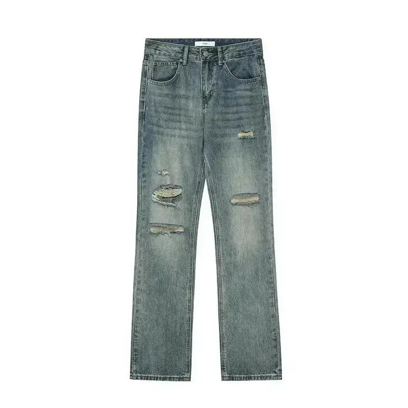 Japanese Brand Straight slim fit light distressed jeans Size US 32 / EU 48 - 6 Thumbnail