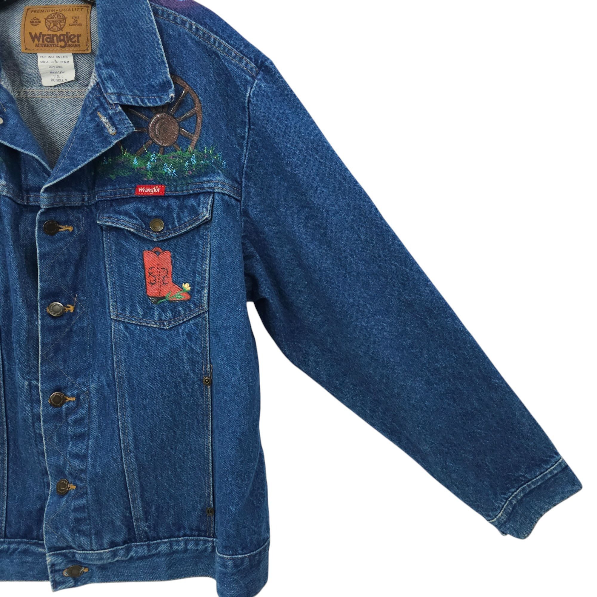 Wrangler Wrangler Western Denim Jacket Womens Size L DIY Hand Painted Size L / US 10 / IT 46 - 16 Thumbnail