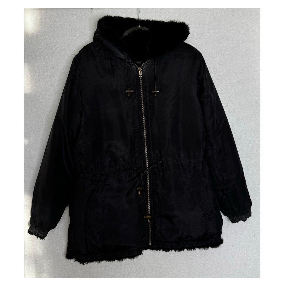 Vintage 1990s Komitor Reversible Silk Faux Fur Hooded Coat Medium Size M / US 6-8 / IT 42-44 - 19 Thumbnail