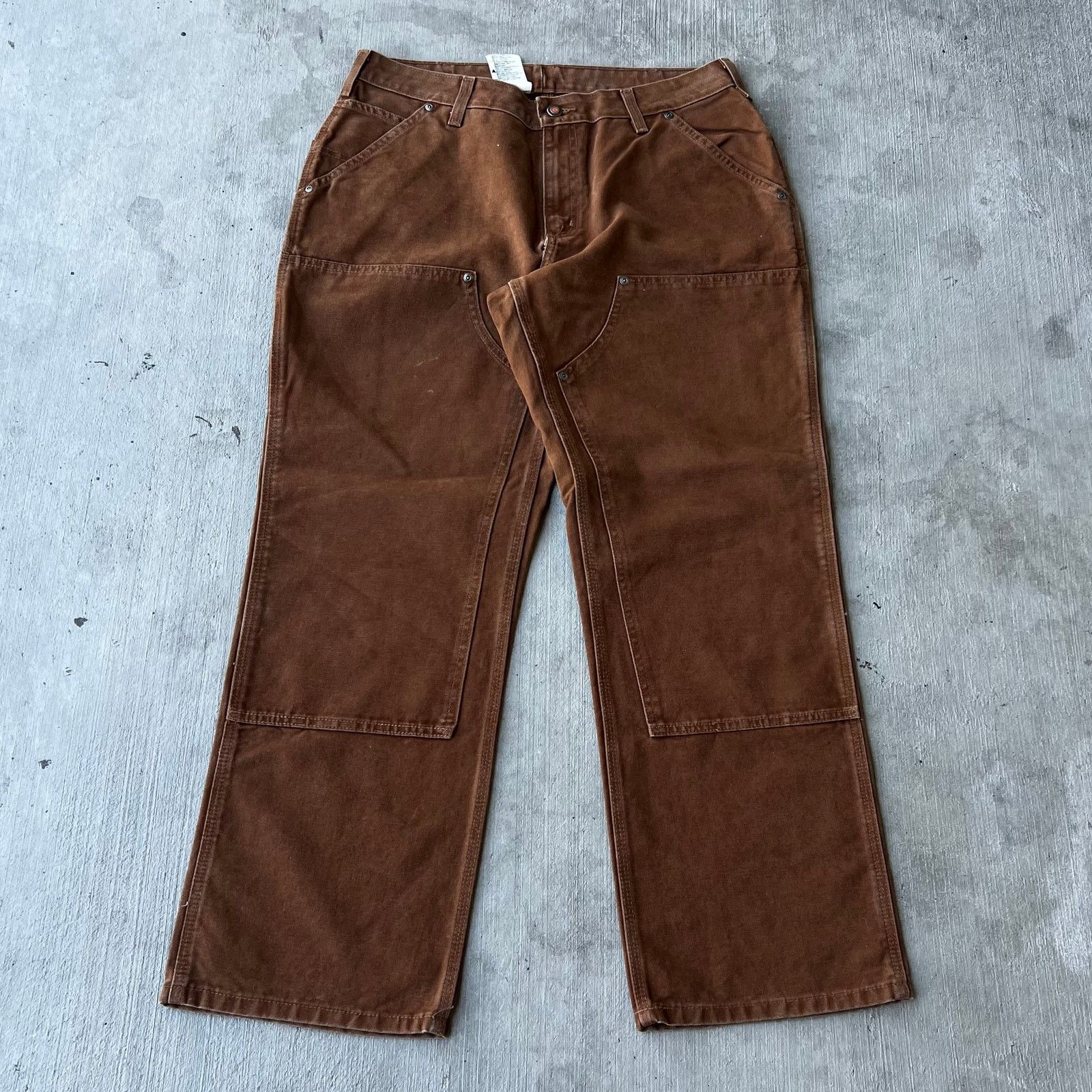Carhartt × Vintage Carhartt WOMENS brown double knee work wear carpenter pants Size US 32 / EU 48 - 1 Thumbnail