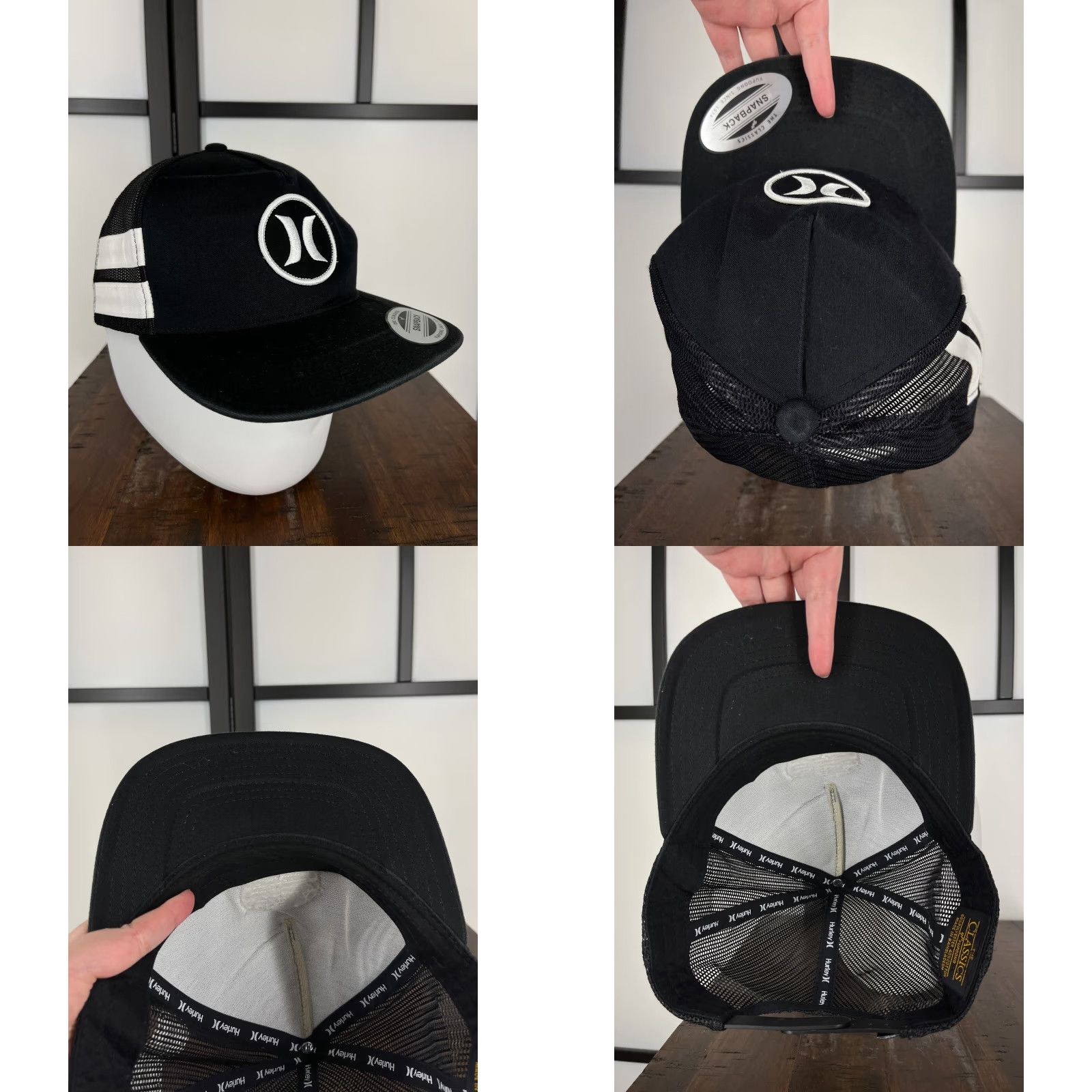 Hurley Hurley Hat Cap Snap Back Adult One Size Black Trucker Cotton Blend Adjustable Men Baseball Cap 90s Beach Brand: Hurley Mens Hats Size ONE SIZE - 8 Thumbnail