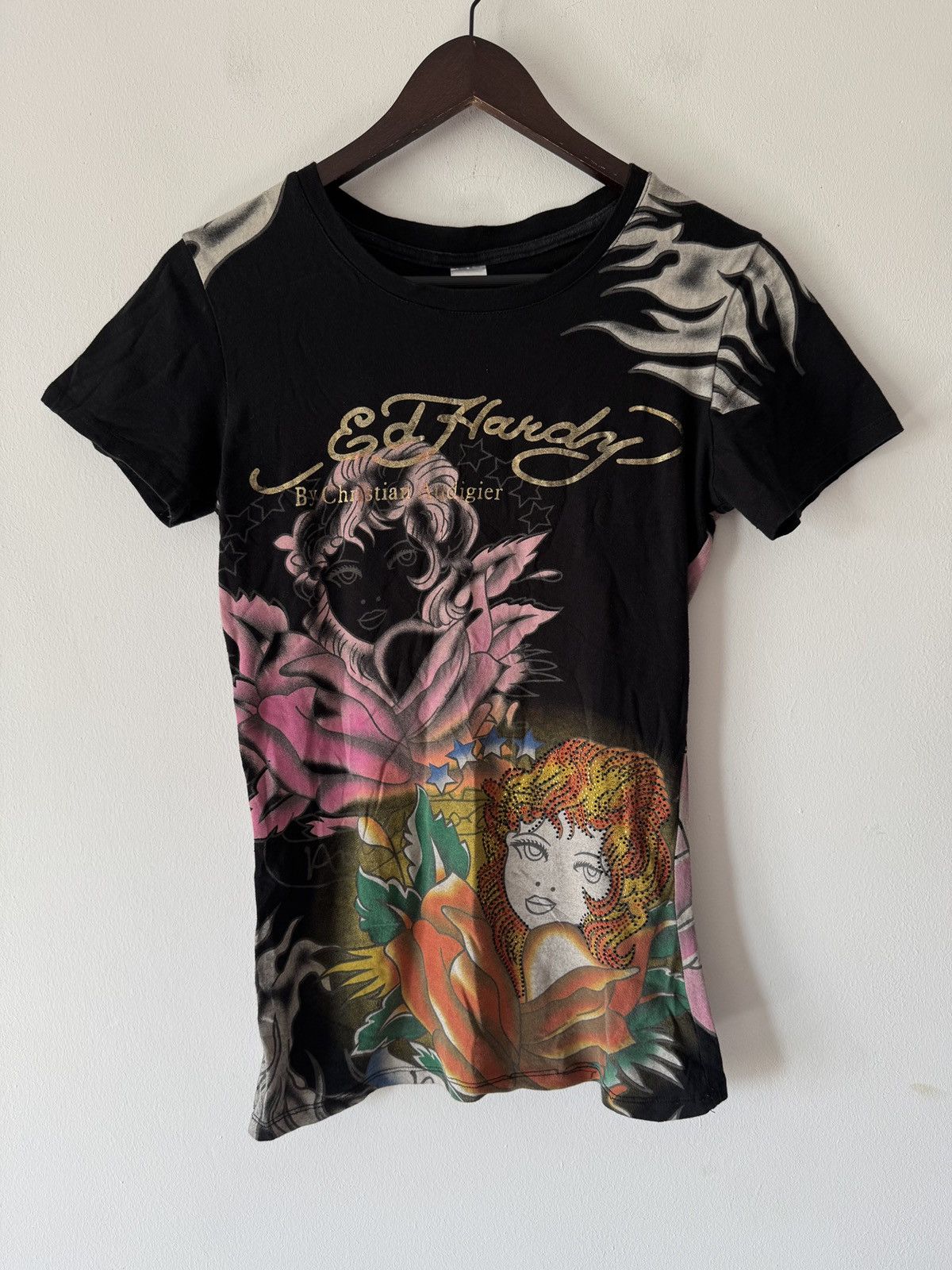Christian Audigier 🔥🔥 Ed Hardy by Christian Audigier Black Cotton Shirt Size S / US 4 / IT 40 - 1 Thumbnail
