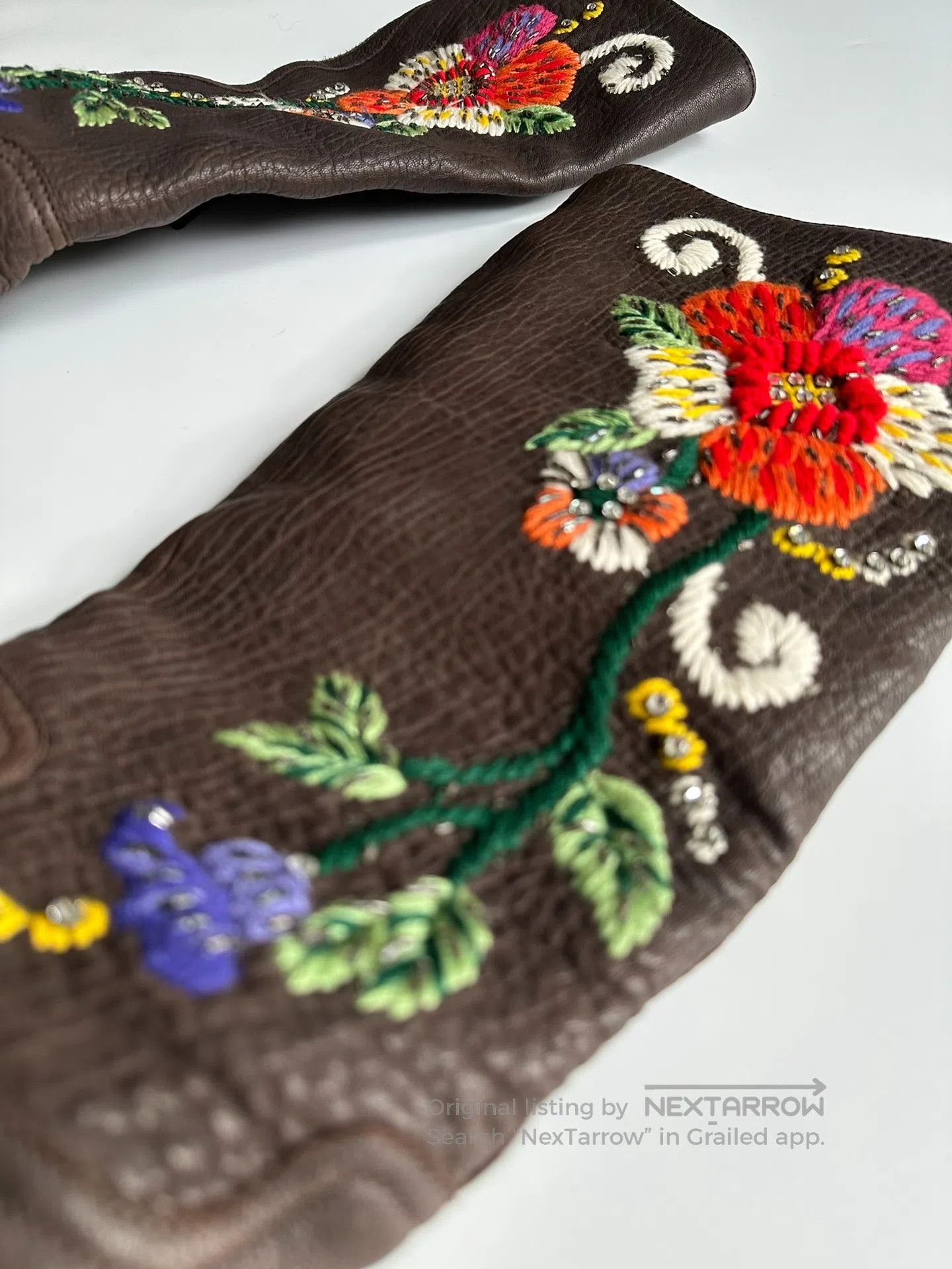 Miu Miu Miu Miu Floral embroidery high-top boots| Size US 7 / IT 37 - 3 Thumbnail