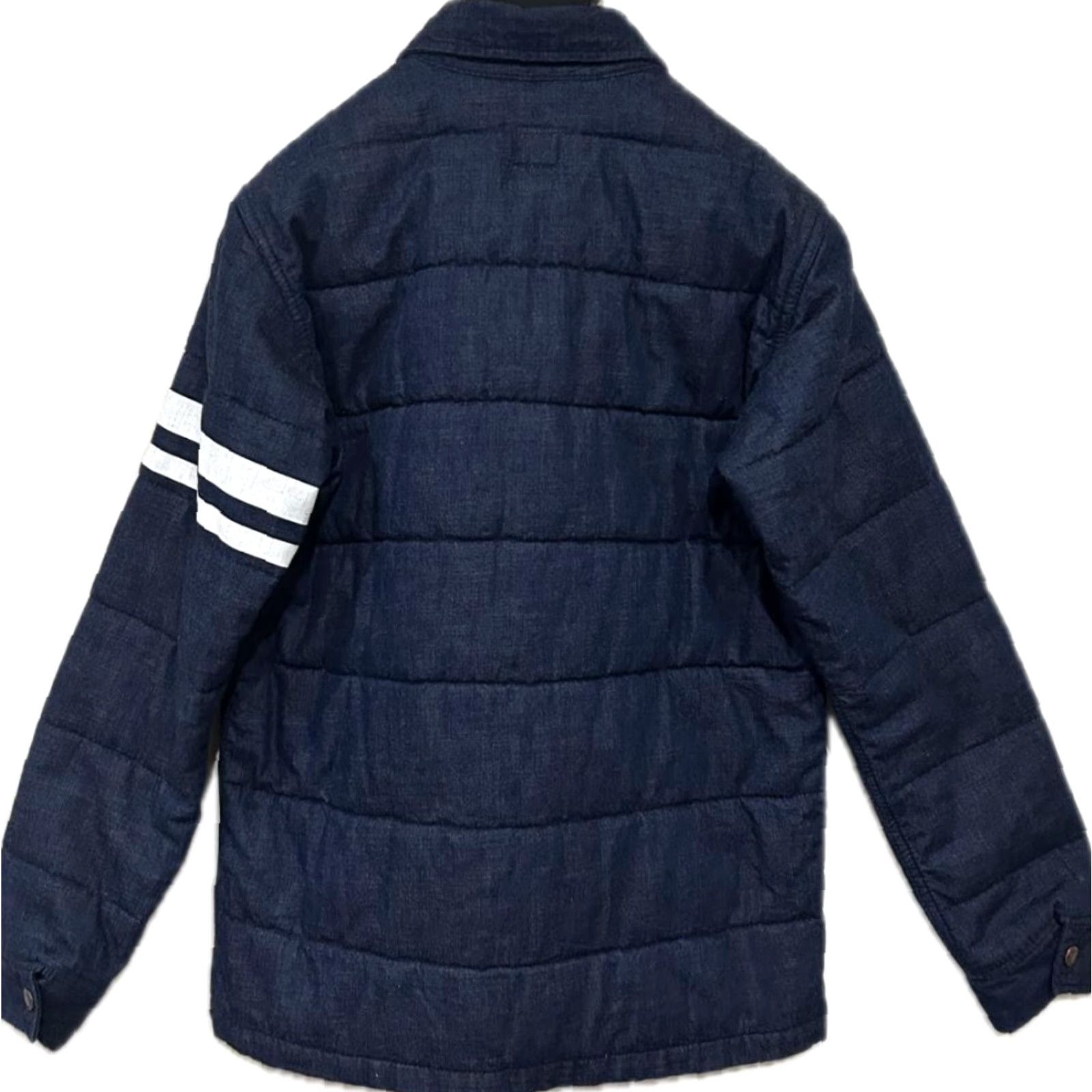 Vintage Momotaro Jeans Quilted Denim CPO Shirt Jacket Men’s Size 38 Navy Long Sleeve Button-Up Casual Denim Jacket Size US M / EU 48-50 / 2 - 2 Thumbnail