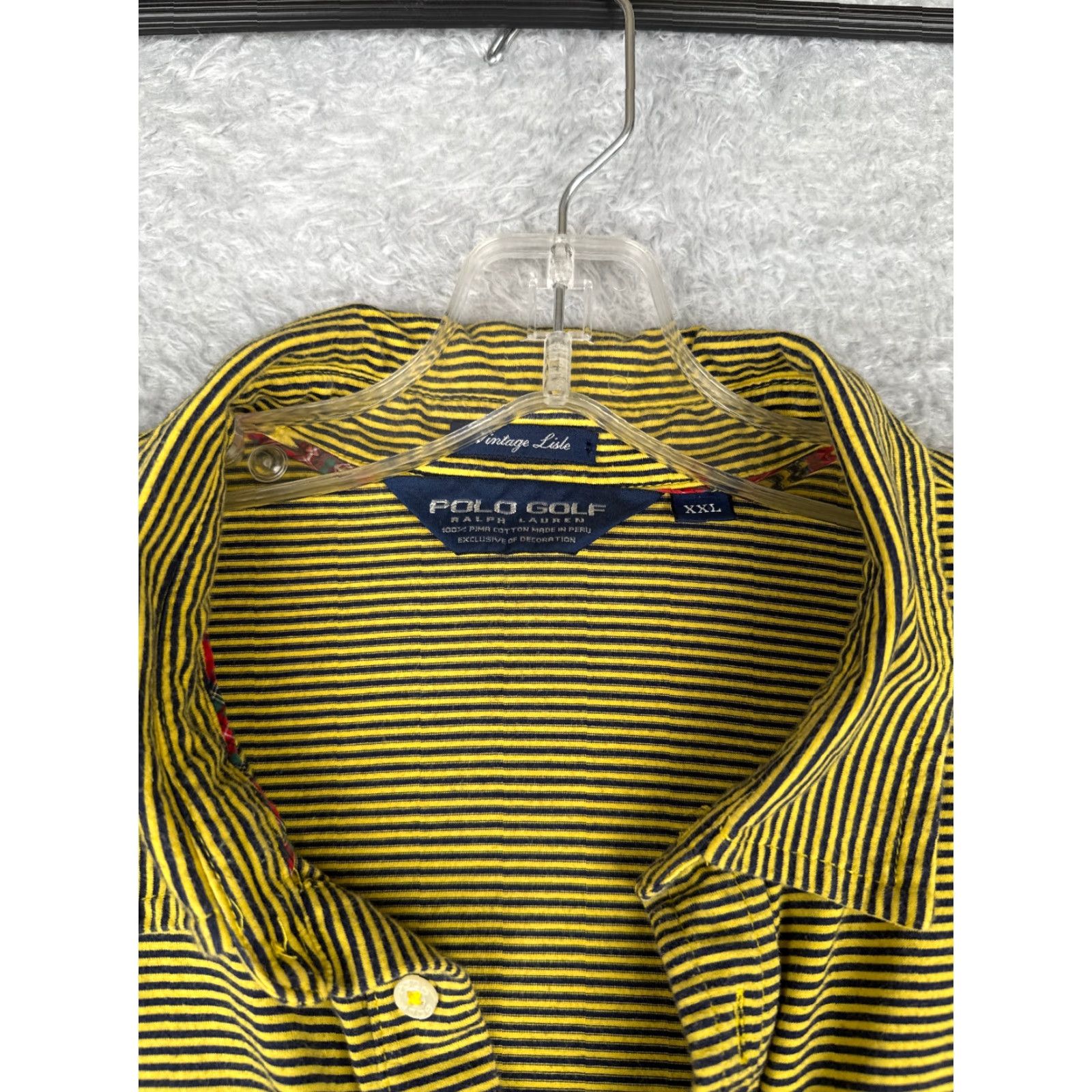 Vintage VINTAGE Polo Golf Shirt Men 2XL Yellow Black Stripe Polo Shirt Size US XXL / EU 58 / 5 - 6 Thumbnail