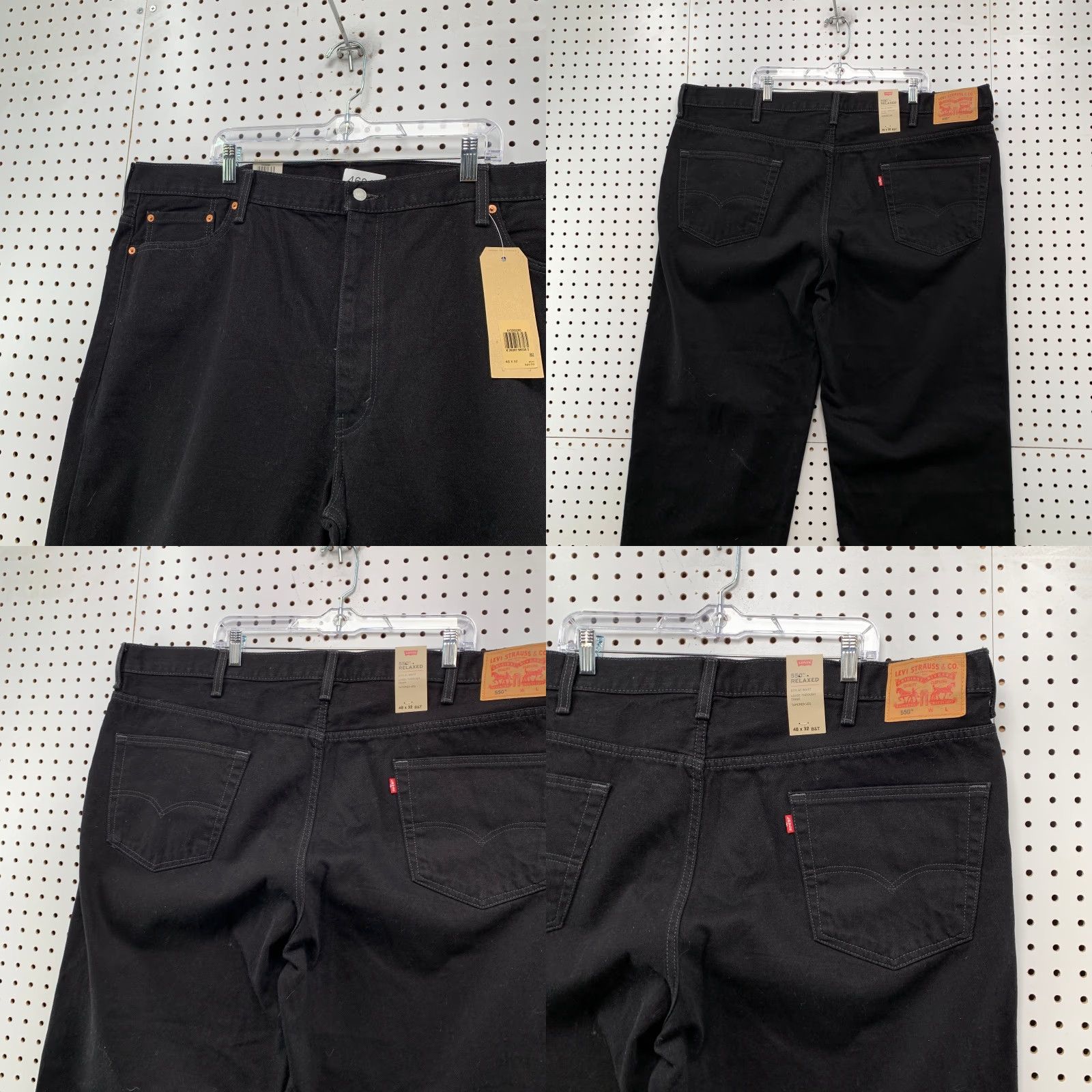 Levi's Levi's 550 Jeans Mens 48x32 Large Black Denim Relaxed Tapered Fit NWT Size US 32 / EU 48 - 8 Thumbnail