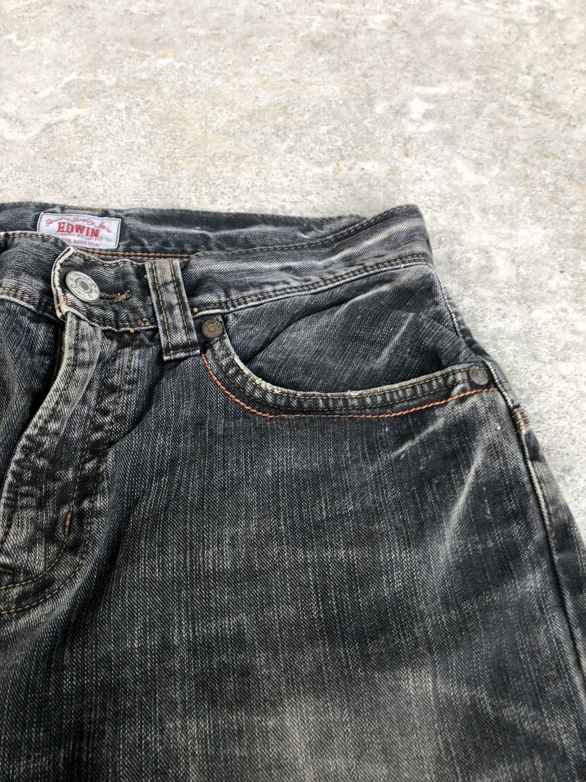 If Six Was Nine Japanese Edwin XV Flared Jeans Distressed Denim Size US 33 - 15 Thumbnail